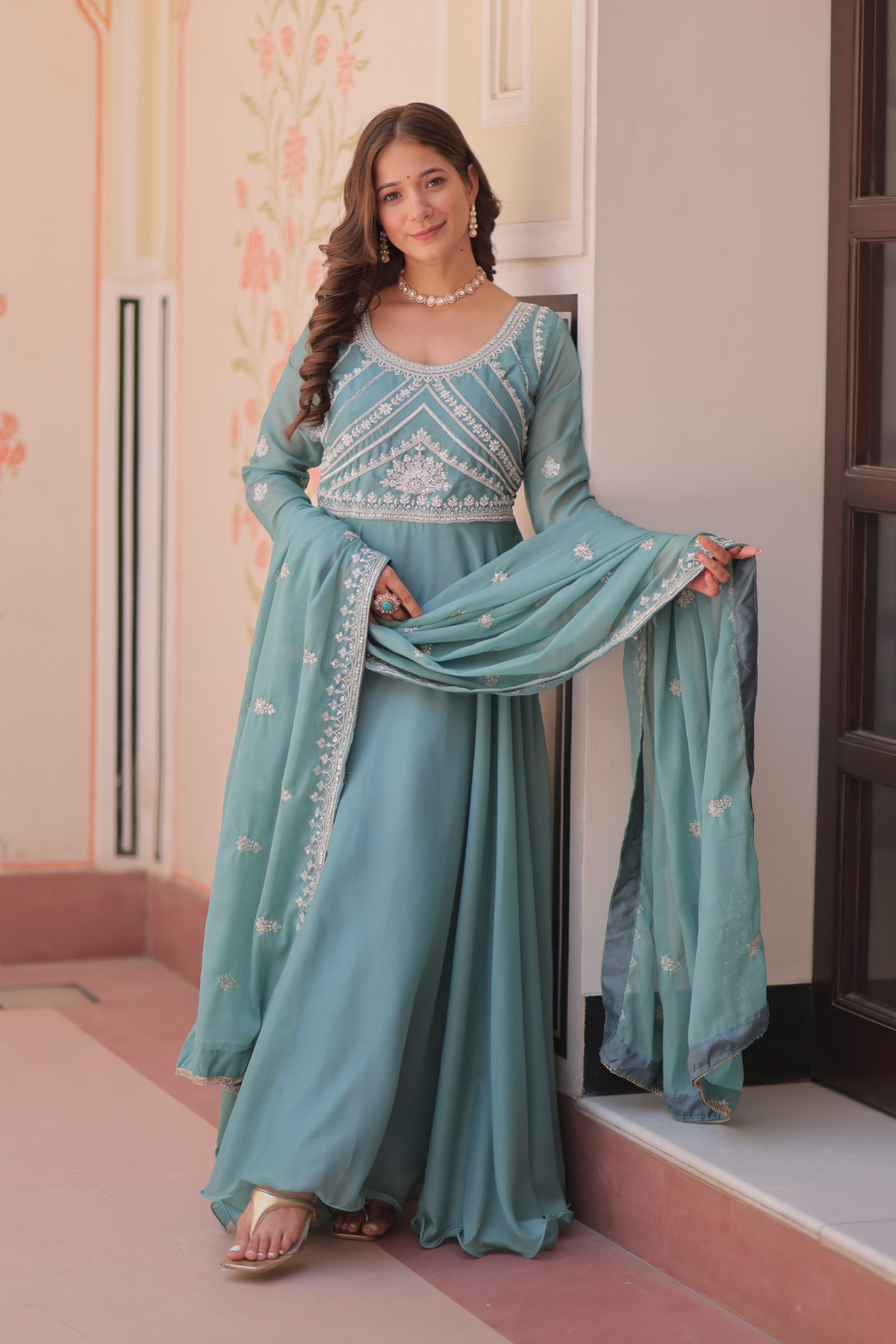 Designer Embroidered Anarkali Gown for Women | Elegant Ethnic Wear