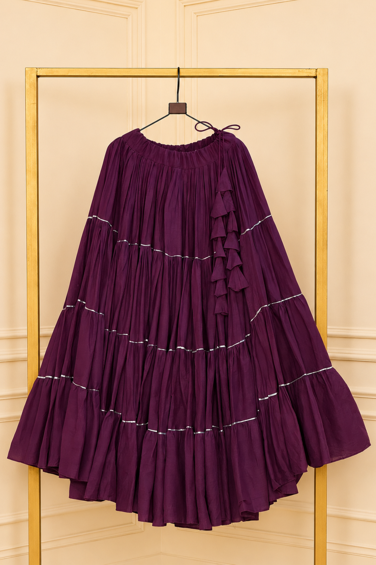 Women's Designer Flared Skirt with Ruffle Detail | Ethnic Festive Wear