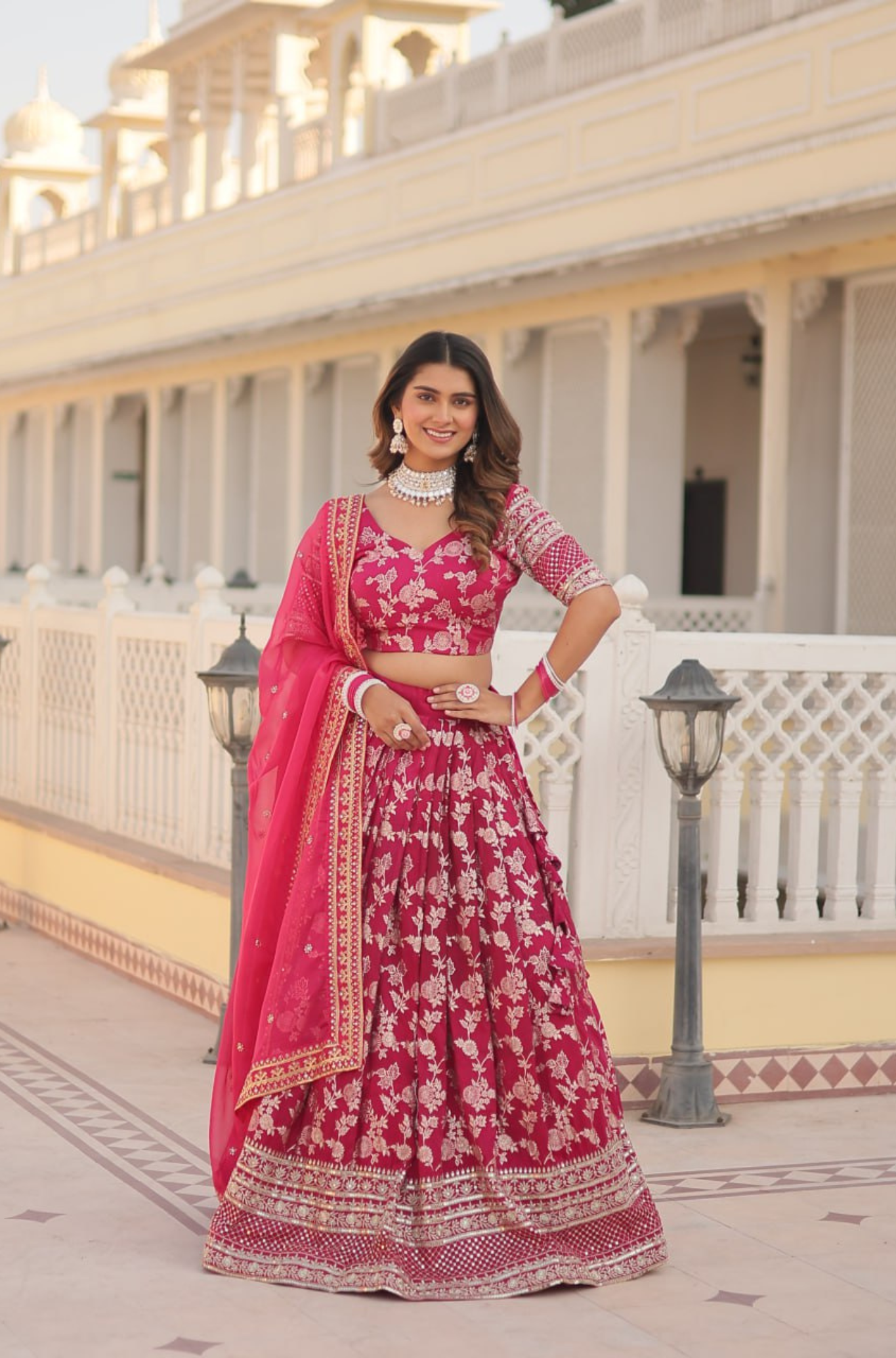 Women's Designer Floral Printed Lehenga Choli Set with Dupatta