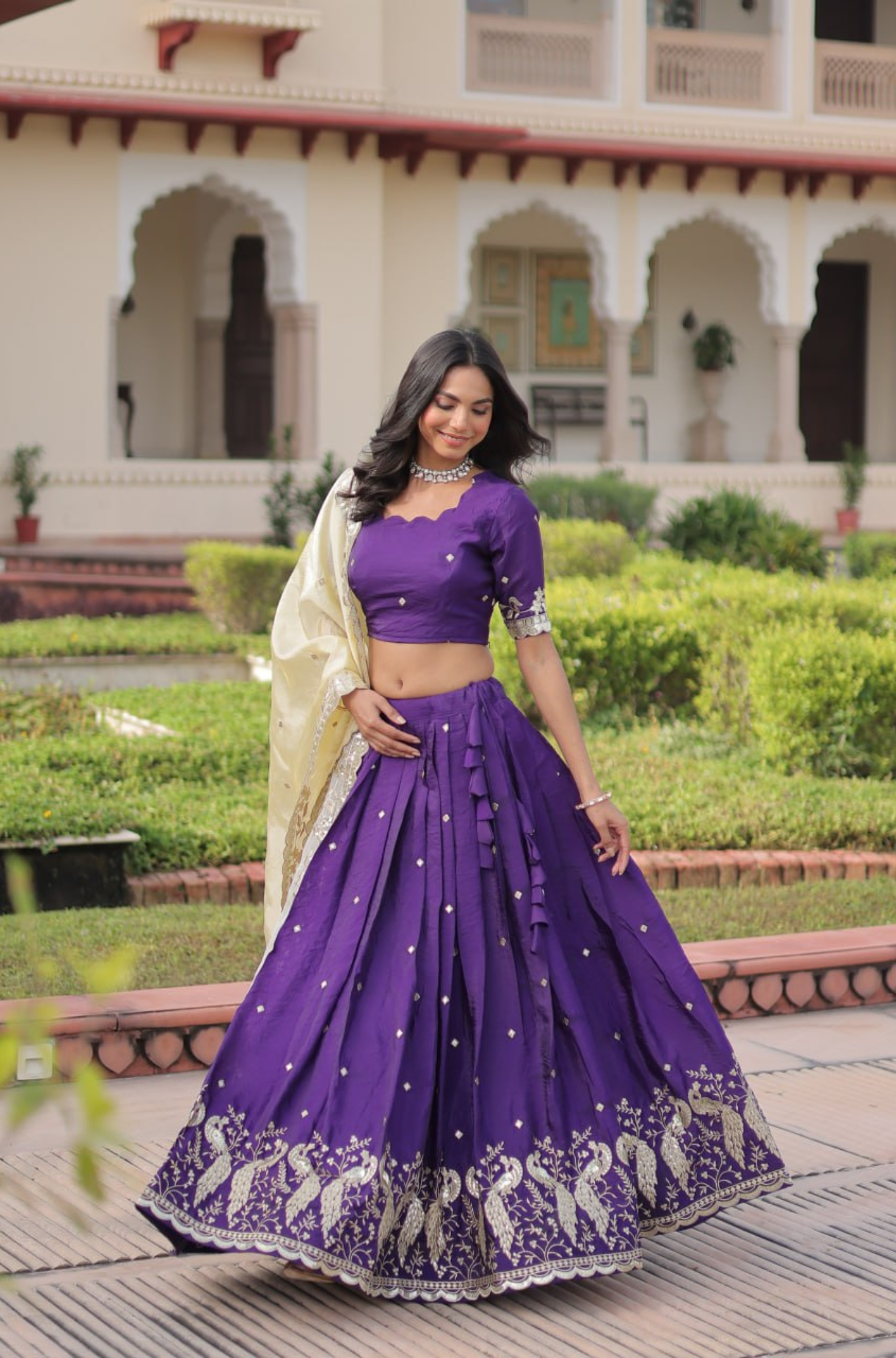 Women's Embroidered Lehenga Choli Set with Dupatta