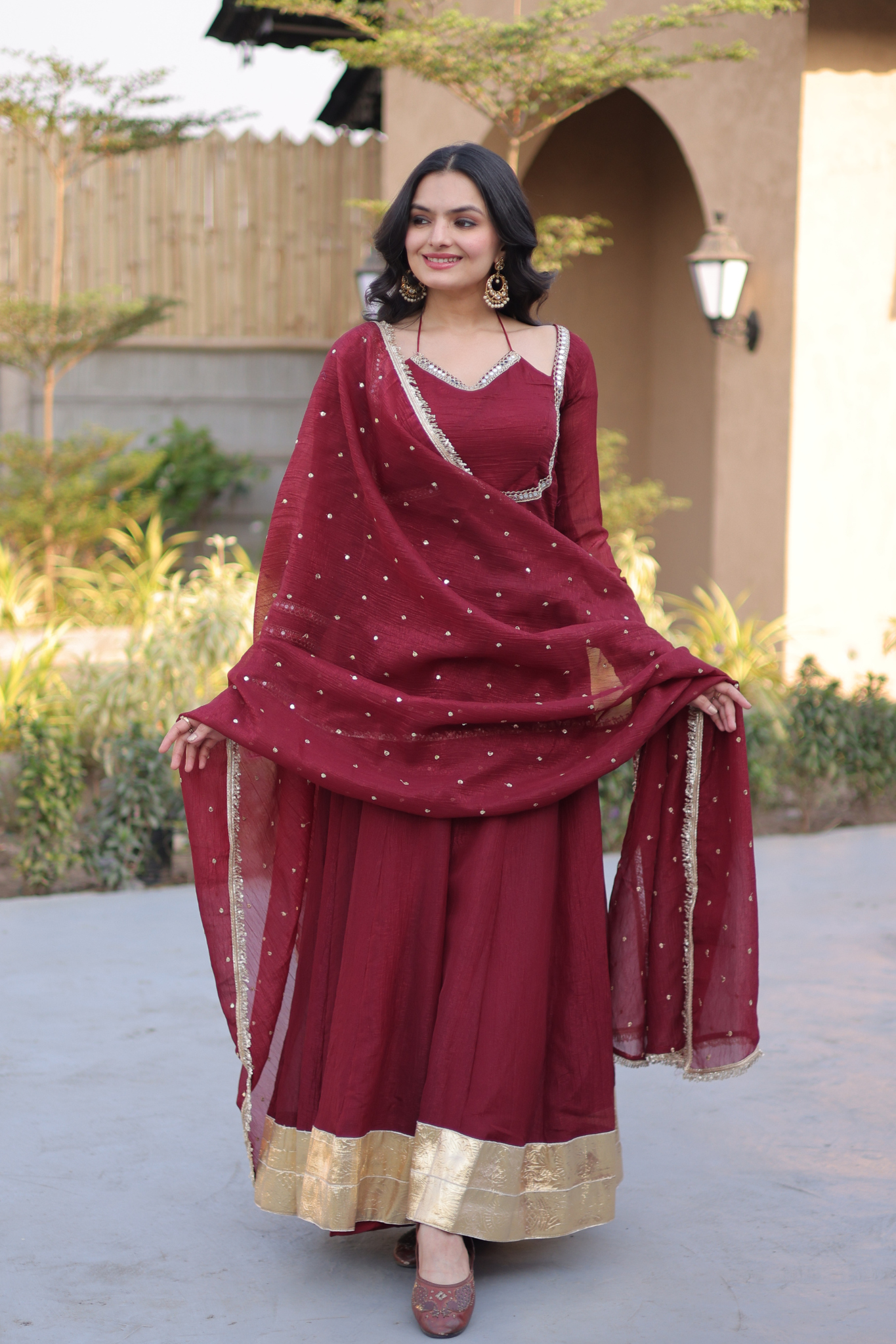 Women's Designer Anarkali Suit Set with Dupatta