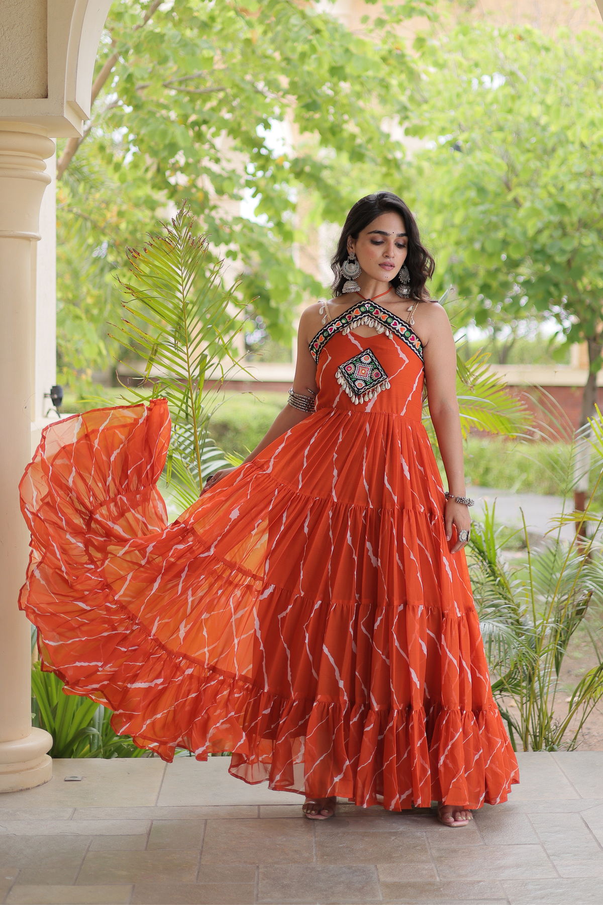 Women’s Designer Embroidered Ethnic Gown | Flared Anarkali Dress with Traditional Embellished Work