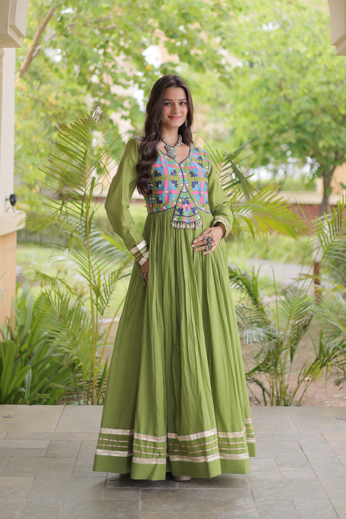 Women’s Designer Anarkali Gown | Embroidered Ethnic Floor Length Dress