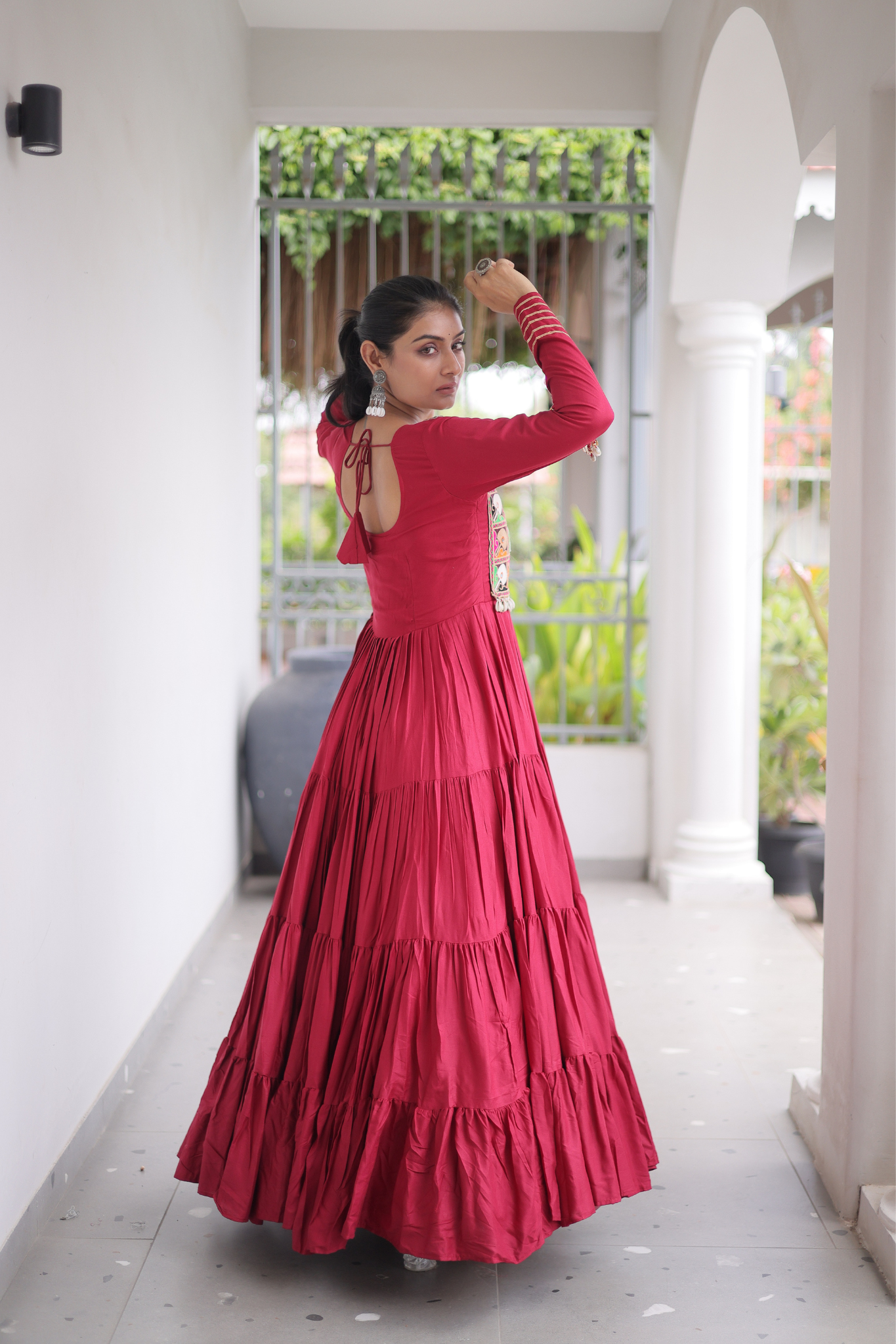 Women's Designer Kutchi Gamthi Embroidered Anarkali Gown