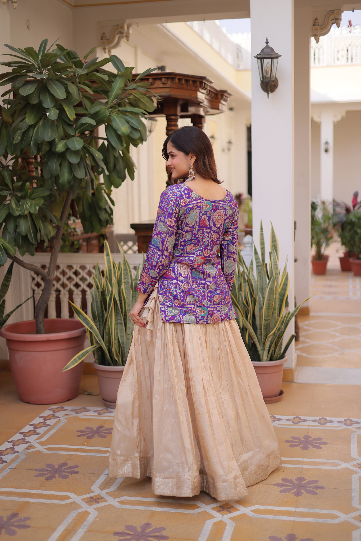 Designer Traditional Lehenga Outfit for Women with Elegant Printed Work