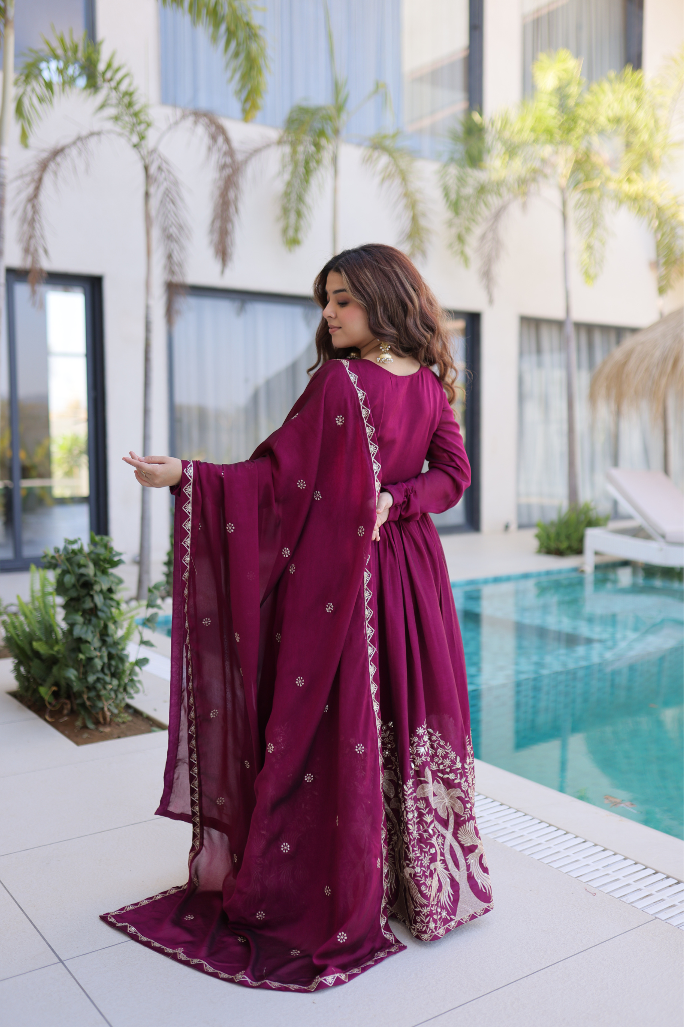 Women Embroidered Anarkali Gown Set with Dupatta