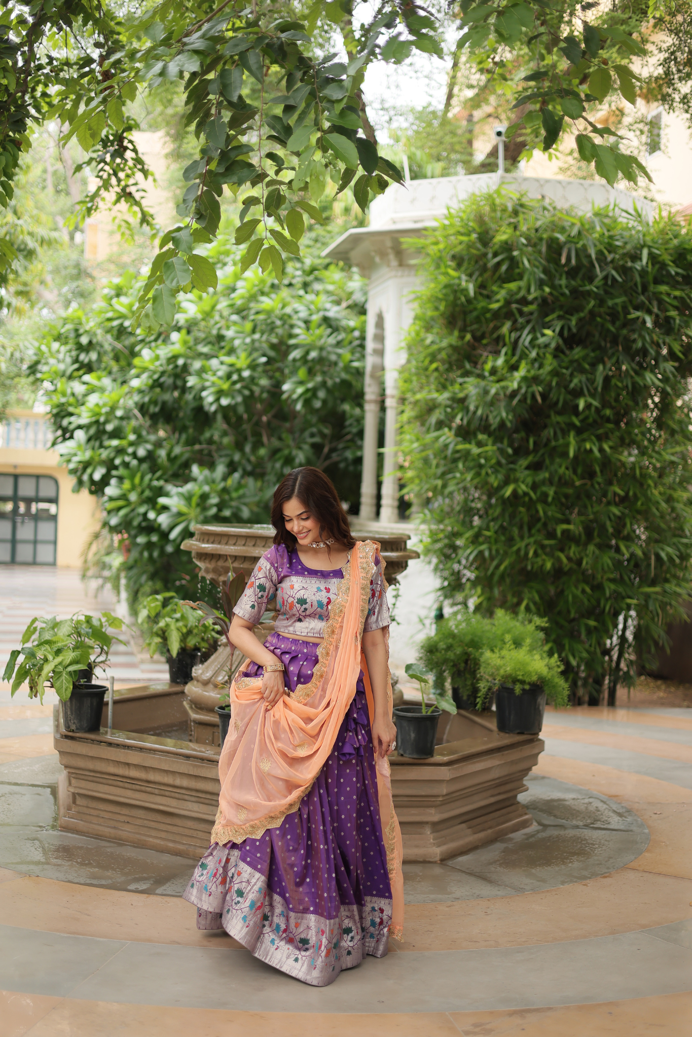 Women's Designer Paithani Weaving Lehenga Choli Set with Embroidered Blouse & Premium Dupatta