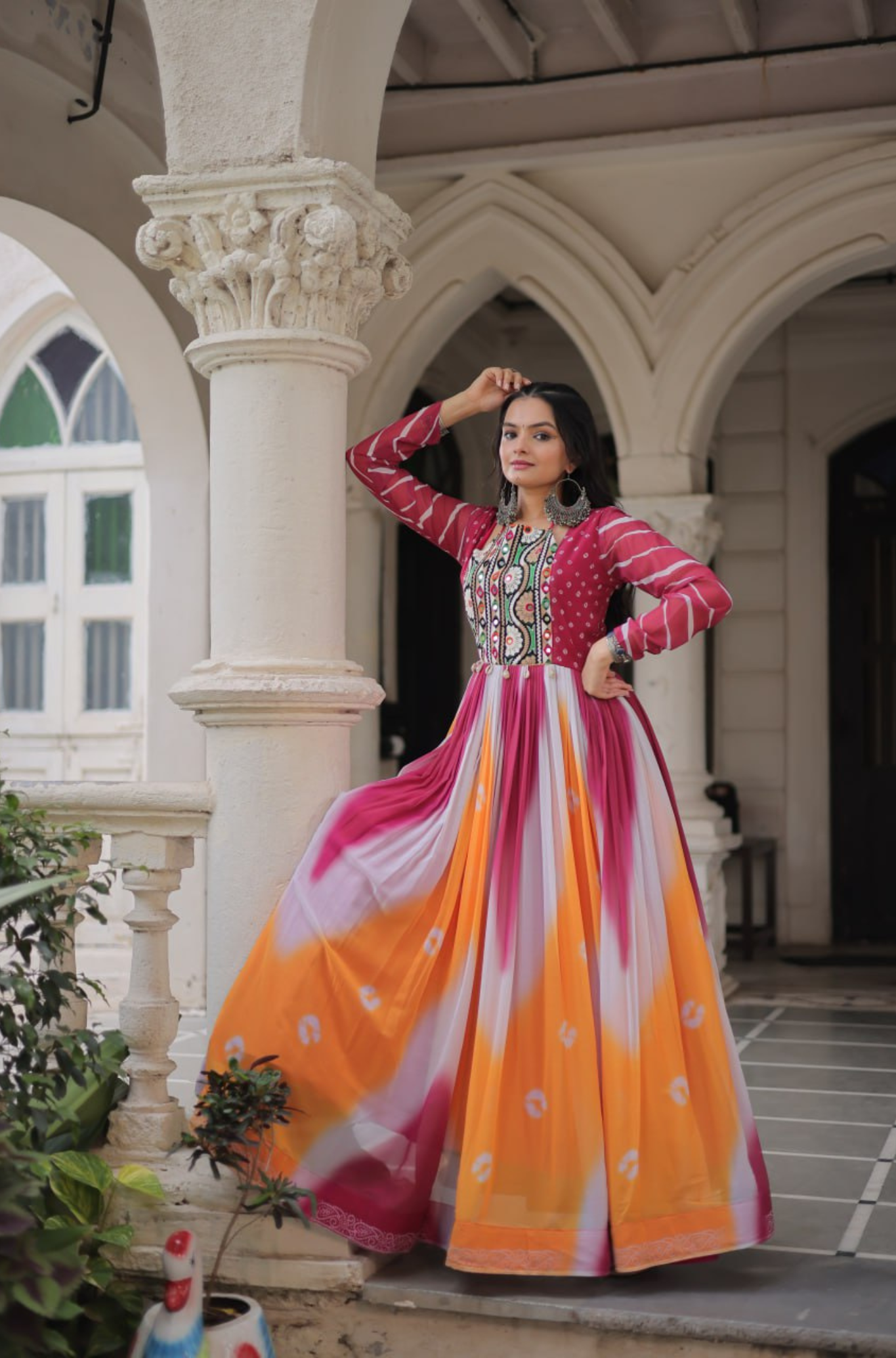 Designer Printed Anarkali Gown for Women