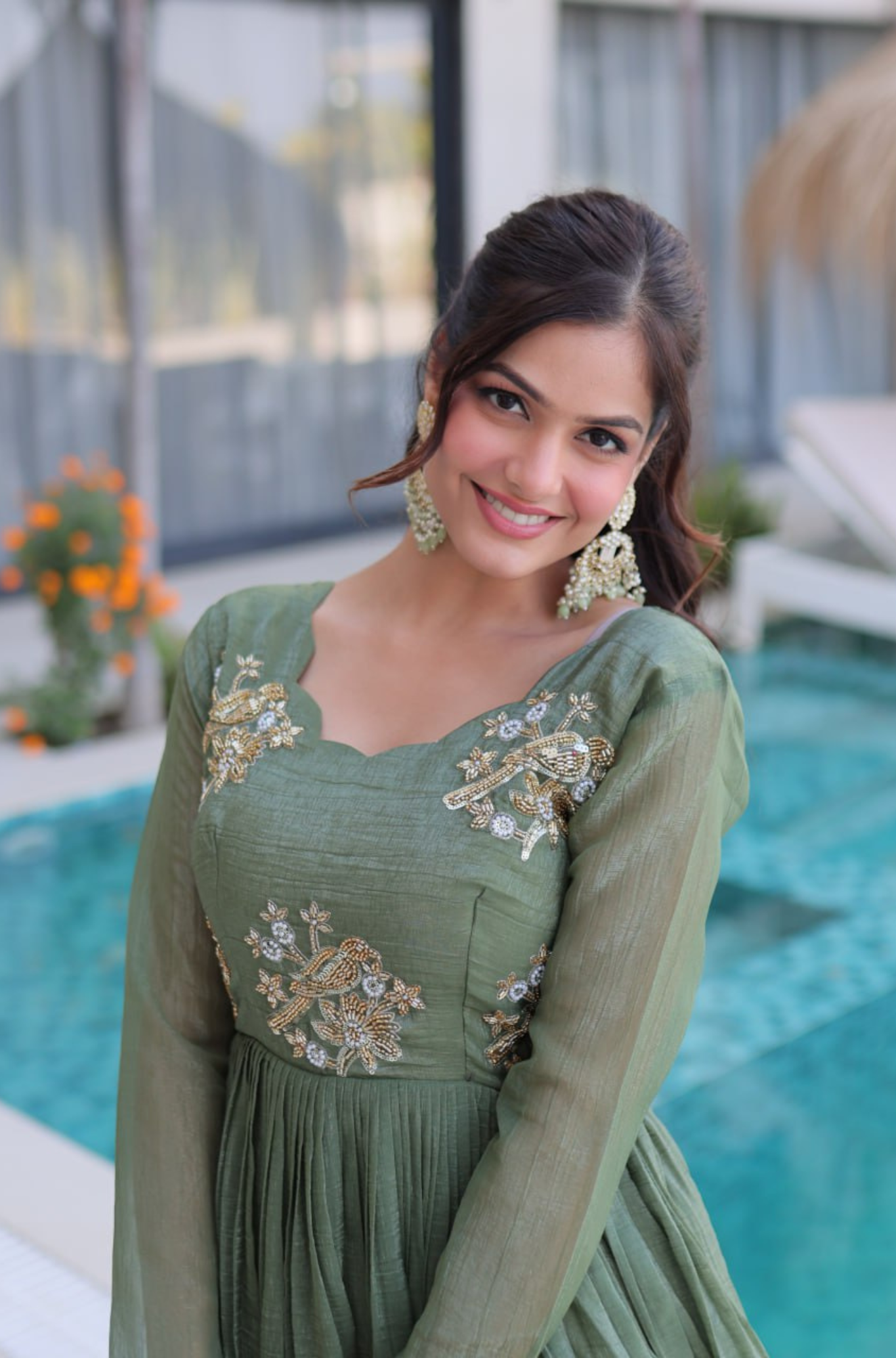 Designer Embroidered Anarkali Gown for Women