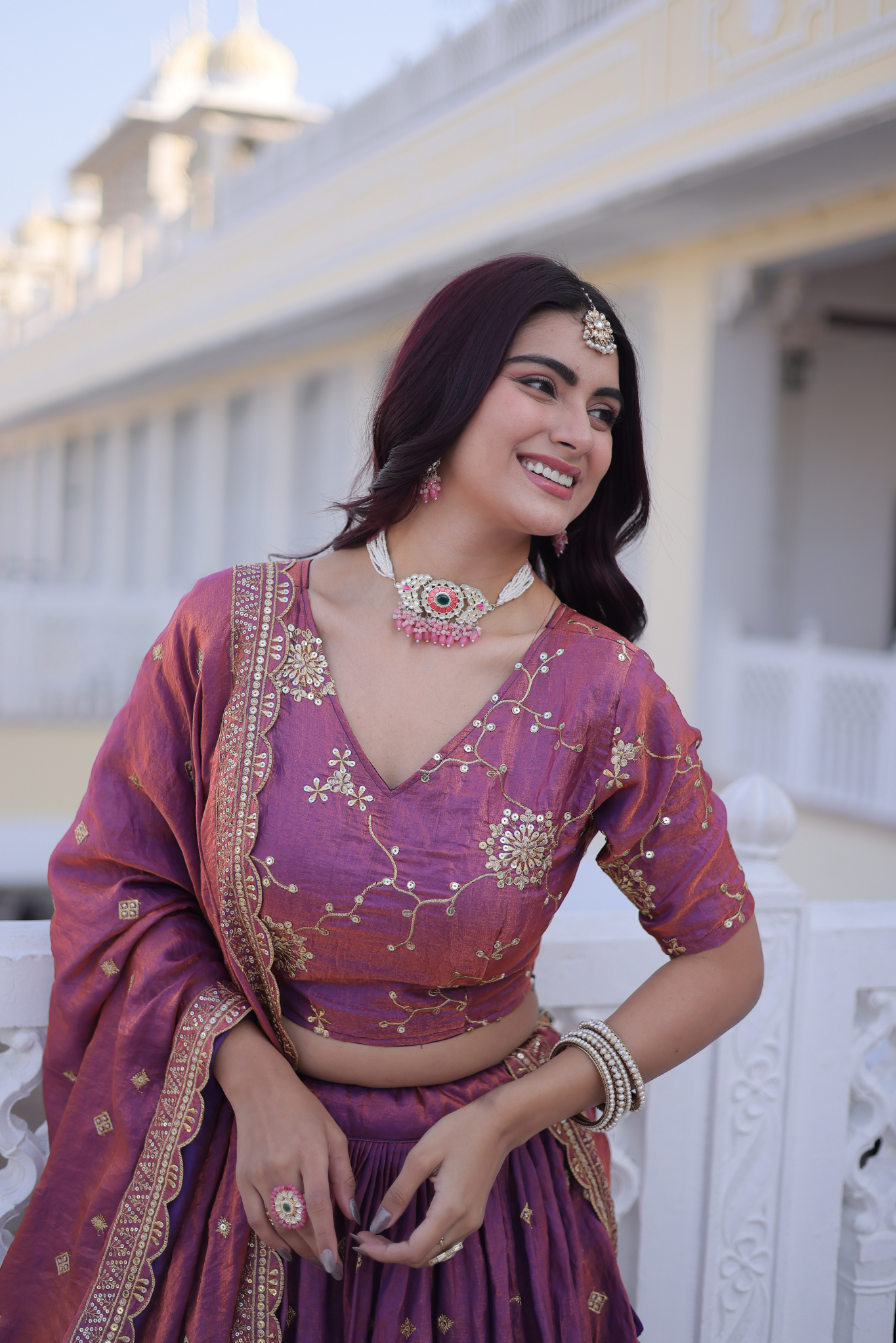 Premium Purple Silk Lehenga Choli Set for Women