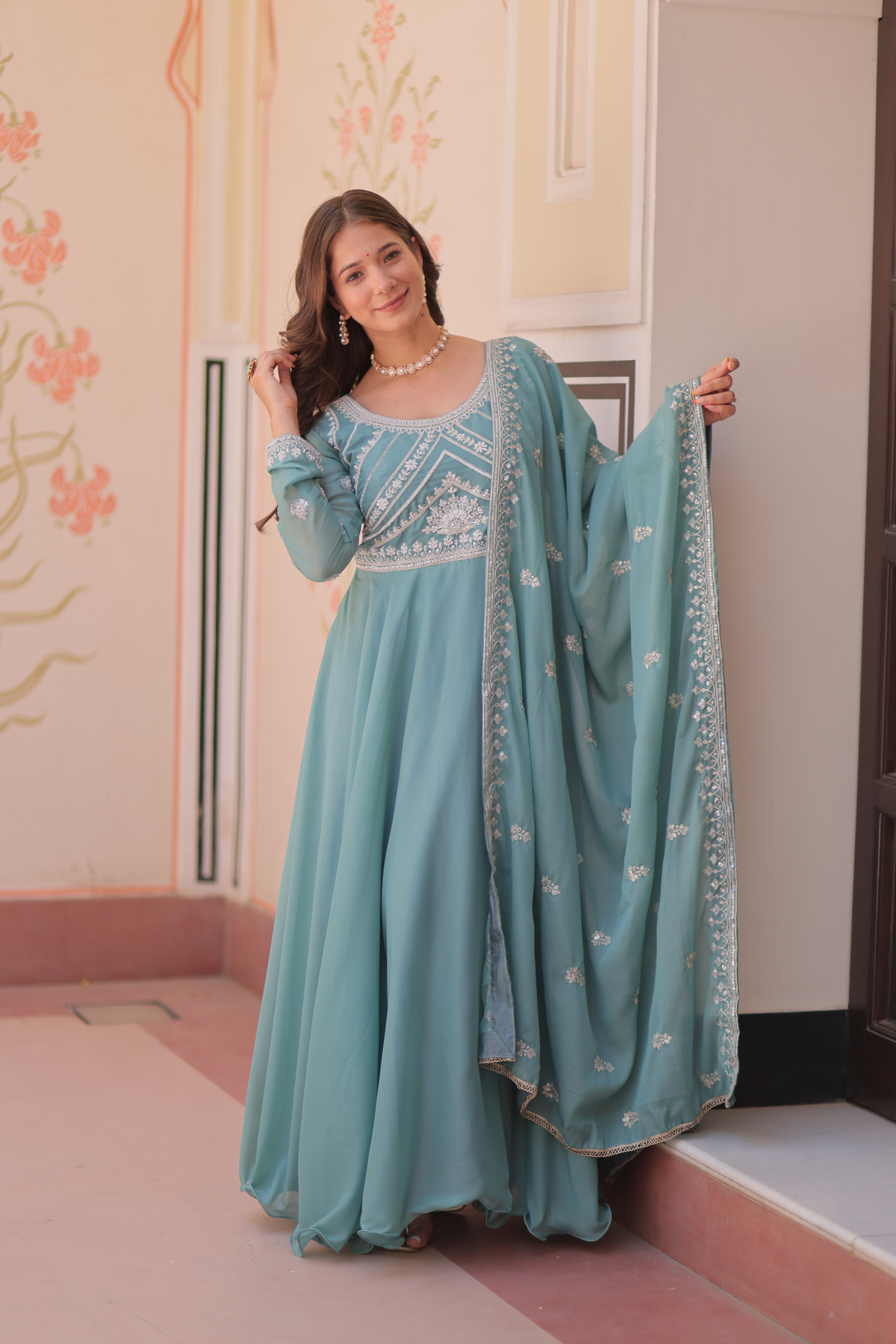 Designer Embroidered Anarkali Gown for Women | Elegant Ethnic Wear