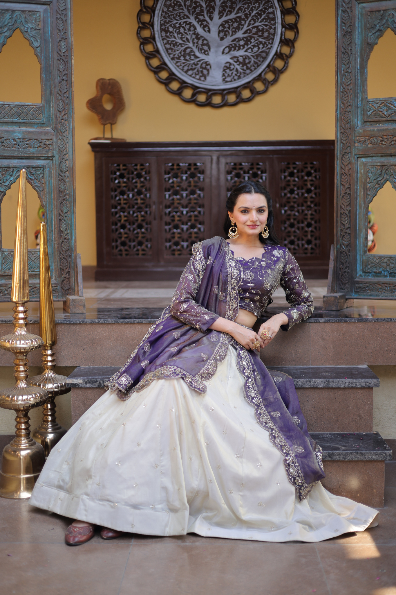 Women Embroidered Lehenga Choli Set with Dupatta