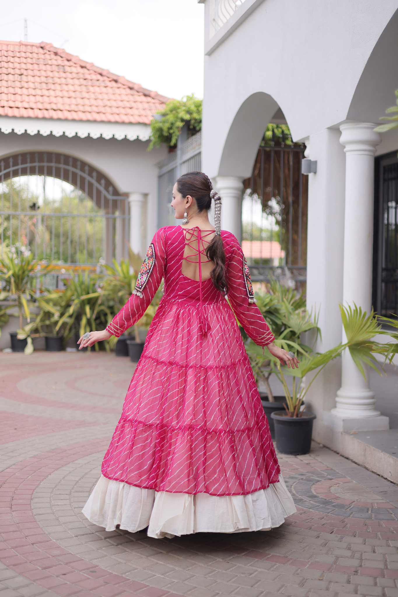 Women's Designer Mirror Work Jacket Lehenga Choli Set