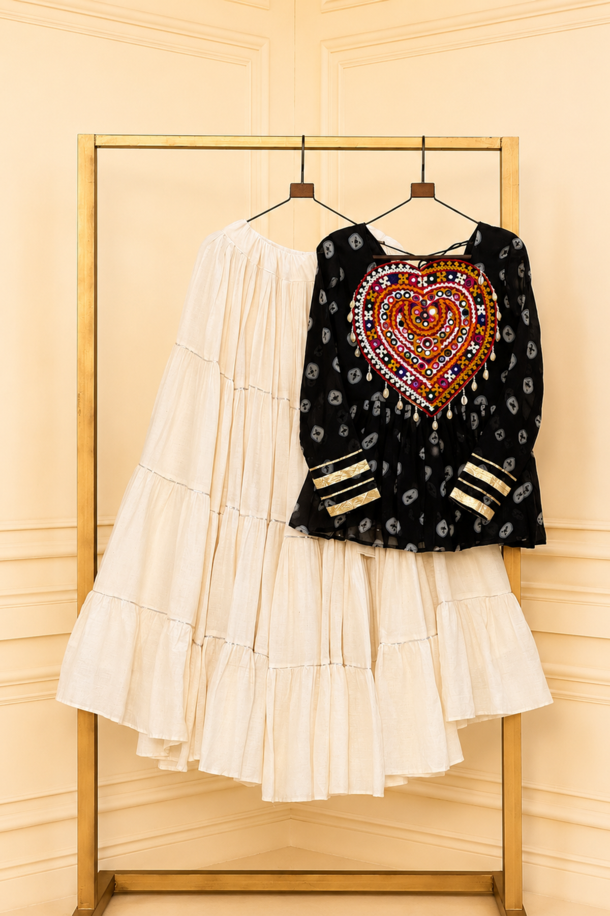 Girls Ethnic Dress Set | Embroidered Traditional Party Wear Dress for Kids
