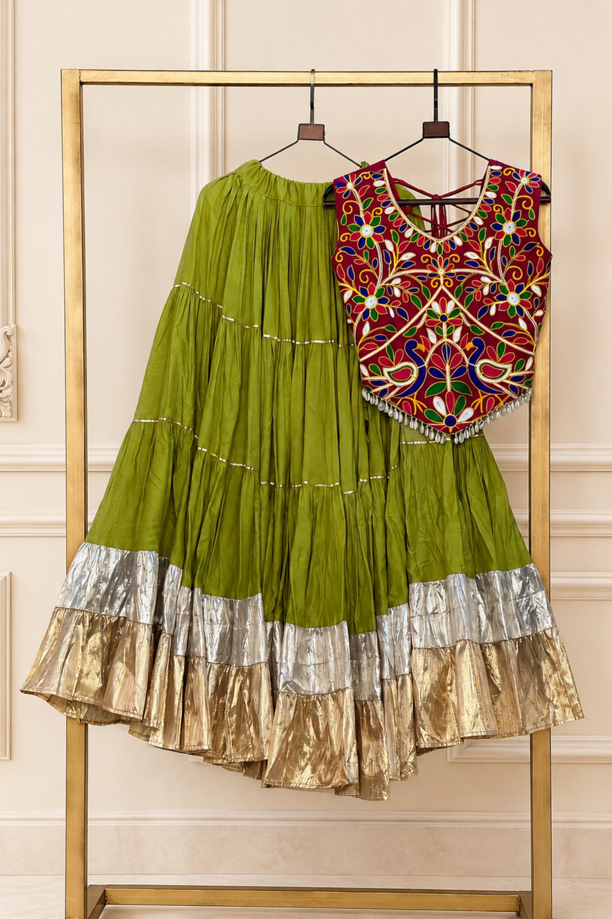 Designer Navratri Lehenga Choli with Embroidered Blouse