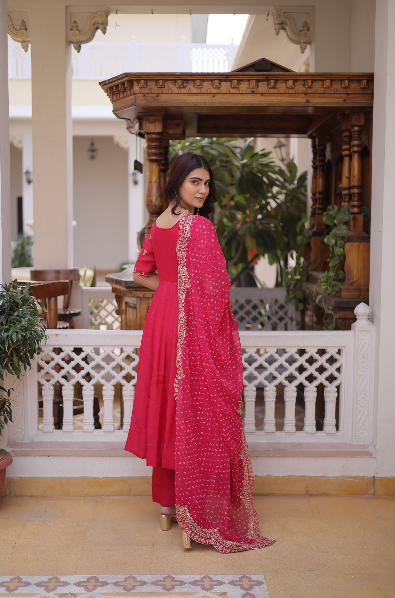 Women Embroidered Anarkali Kurta Set with Dupatta