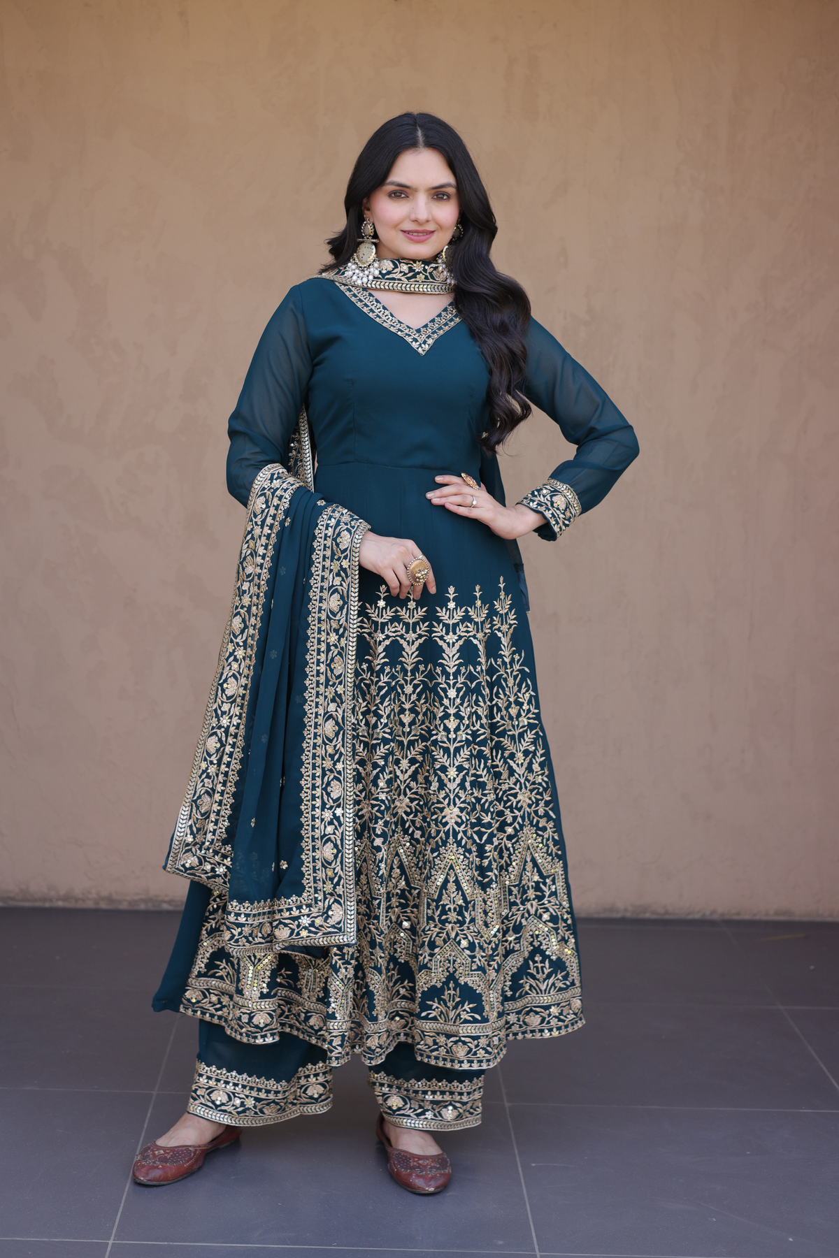 Embroidered Anarkali Suit Set for Women | Designer Ethnic Wear with Dupatta