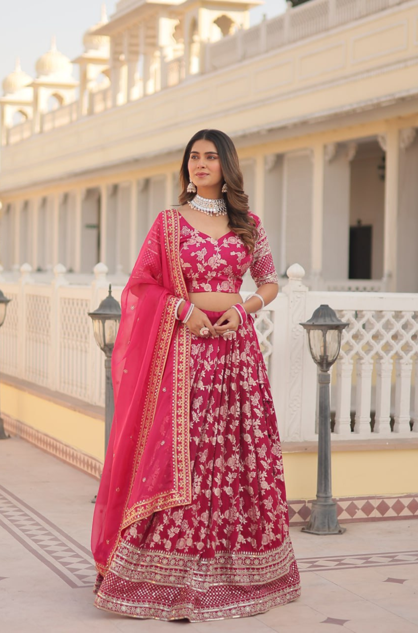 Women's Designer Floral Printed Lehenga Choli Set with Dupatta
