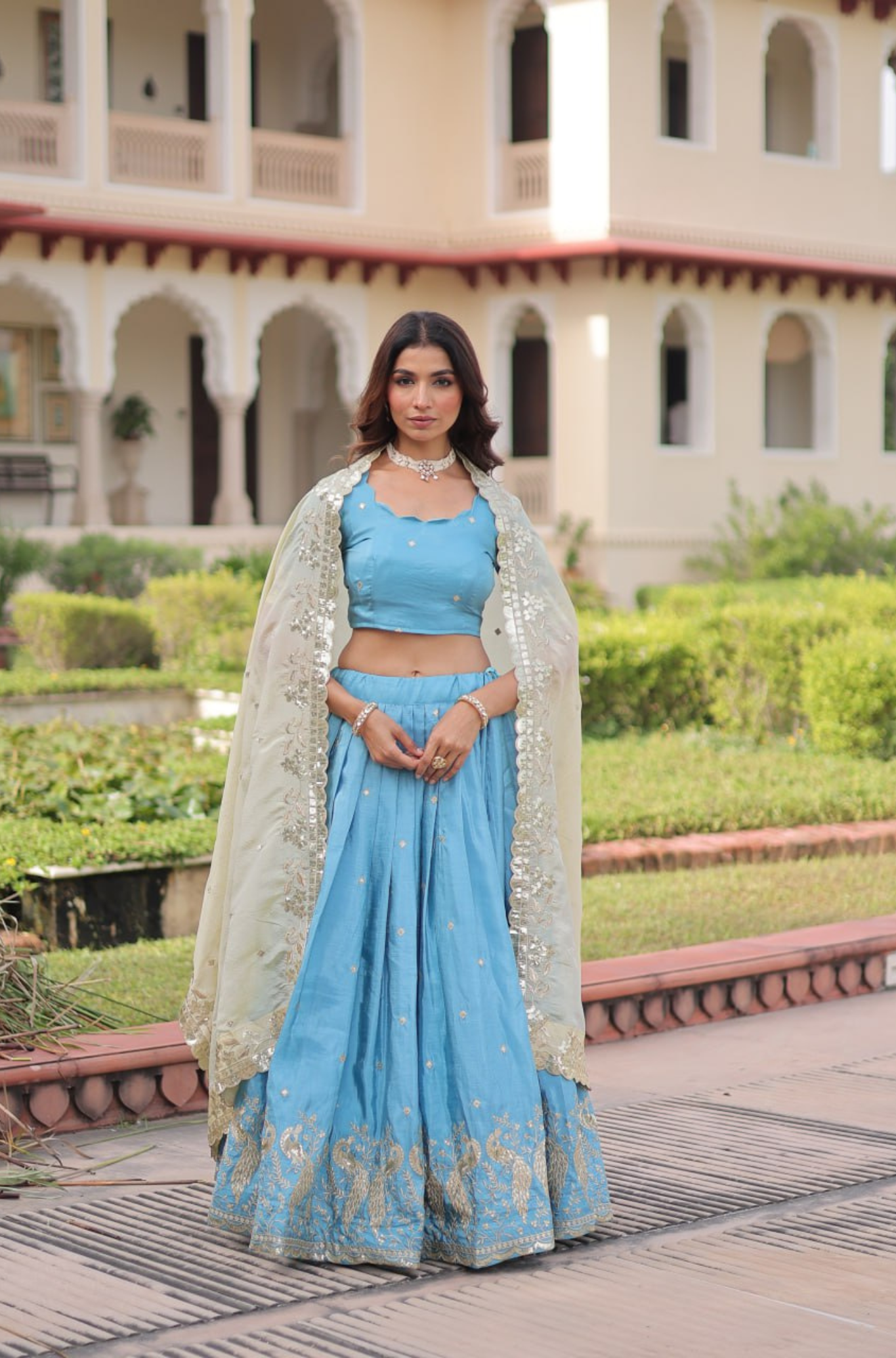 Women's Embroidered Lehenga Choli Set with Dupatta