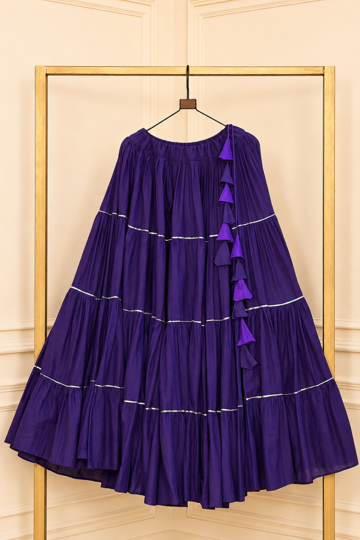 Women's Designer Flared Skirt with Ruffle Detail | Ethnic Festive Wear