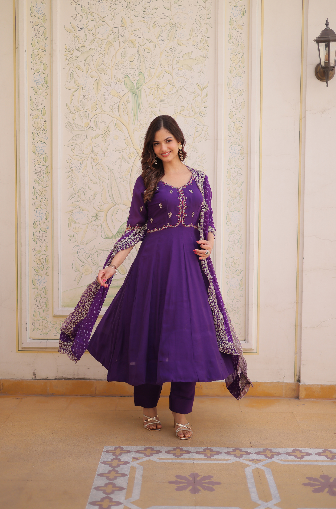 Women Embroidered Anarkali Kurta Set with Dupatta
