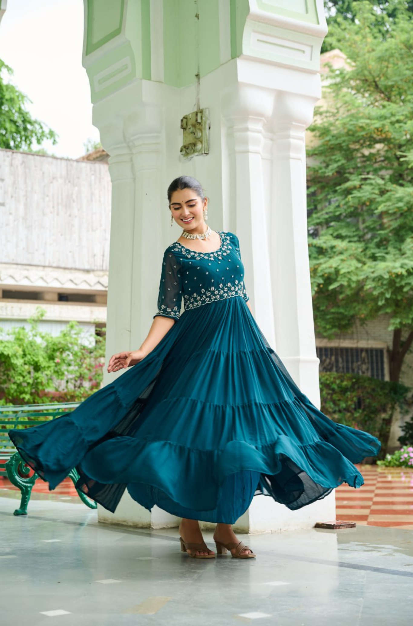 Premium Designer Embroidered Anarkali Gown for Women