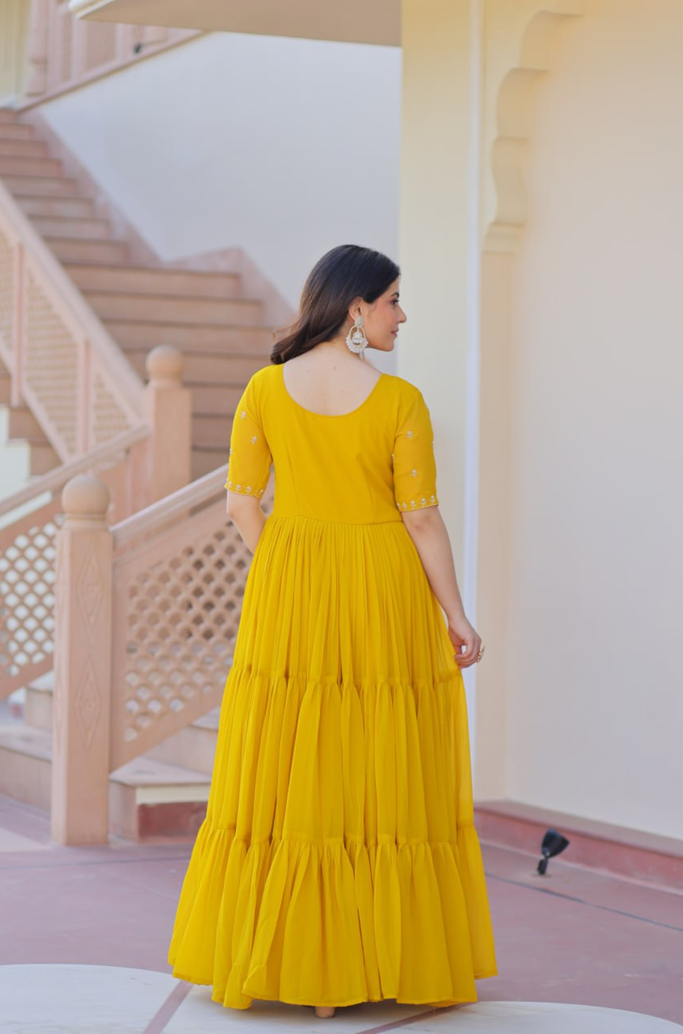 Women's Embroidered Anarkali Gown with Dupatta