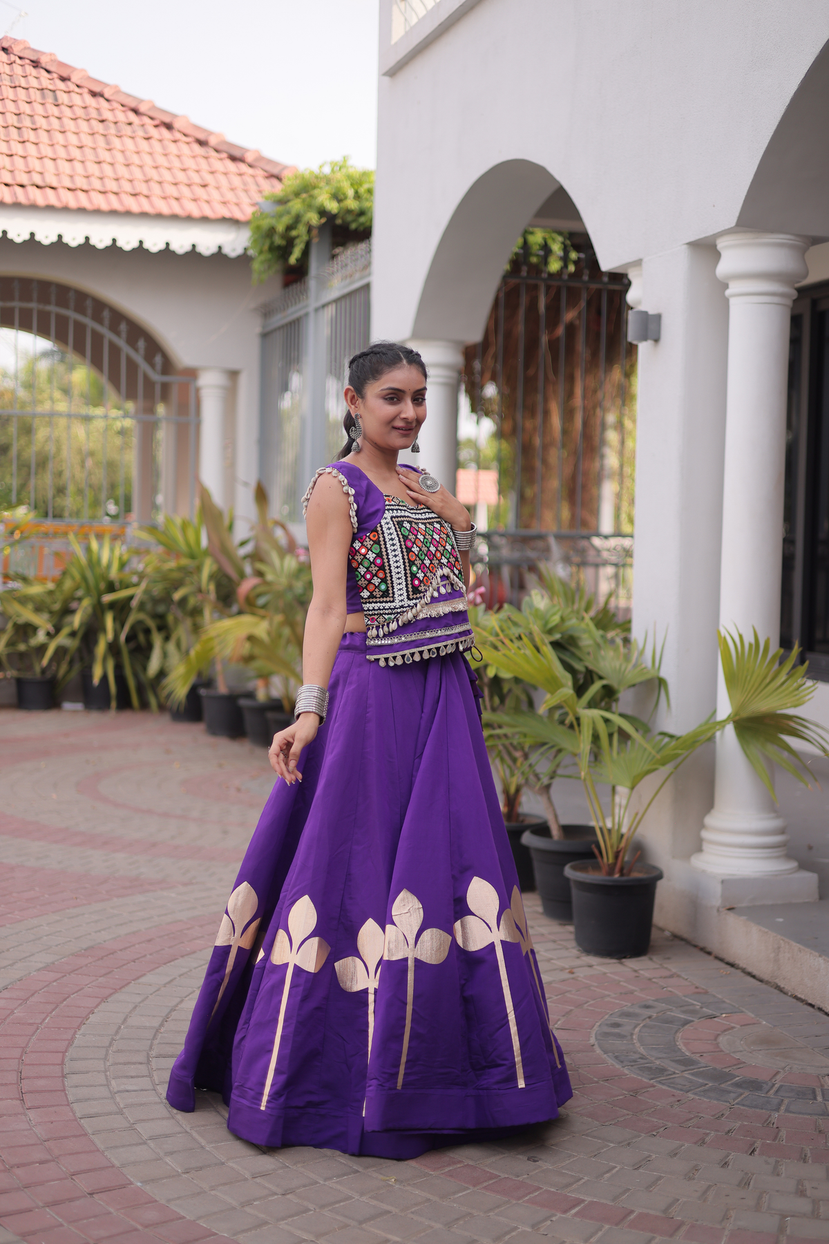 Women’s Designer Embroidered Ethnic Lehenga Choli Set | Traditional Flared Lehenga with Embellished Blouse