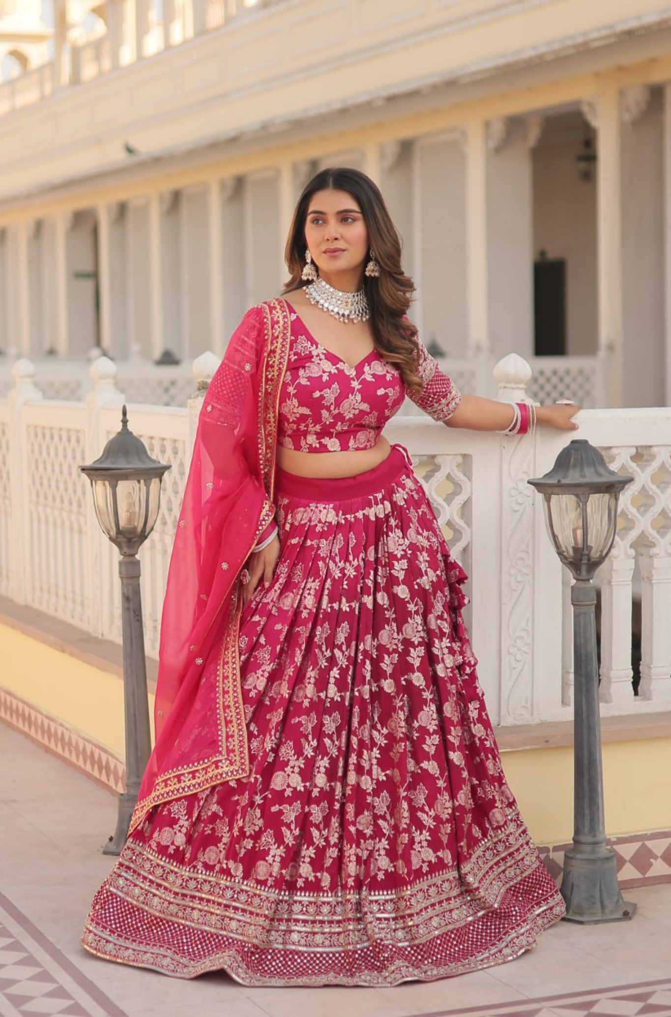 Women's Designer Floral Printed Lehenga Choli Set with Dupatta