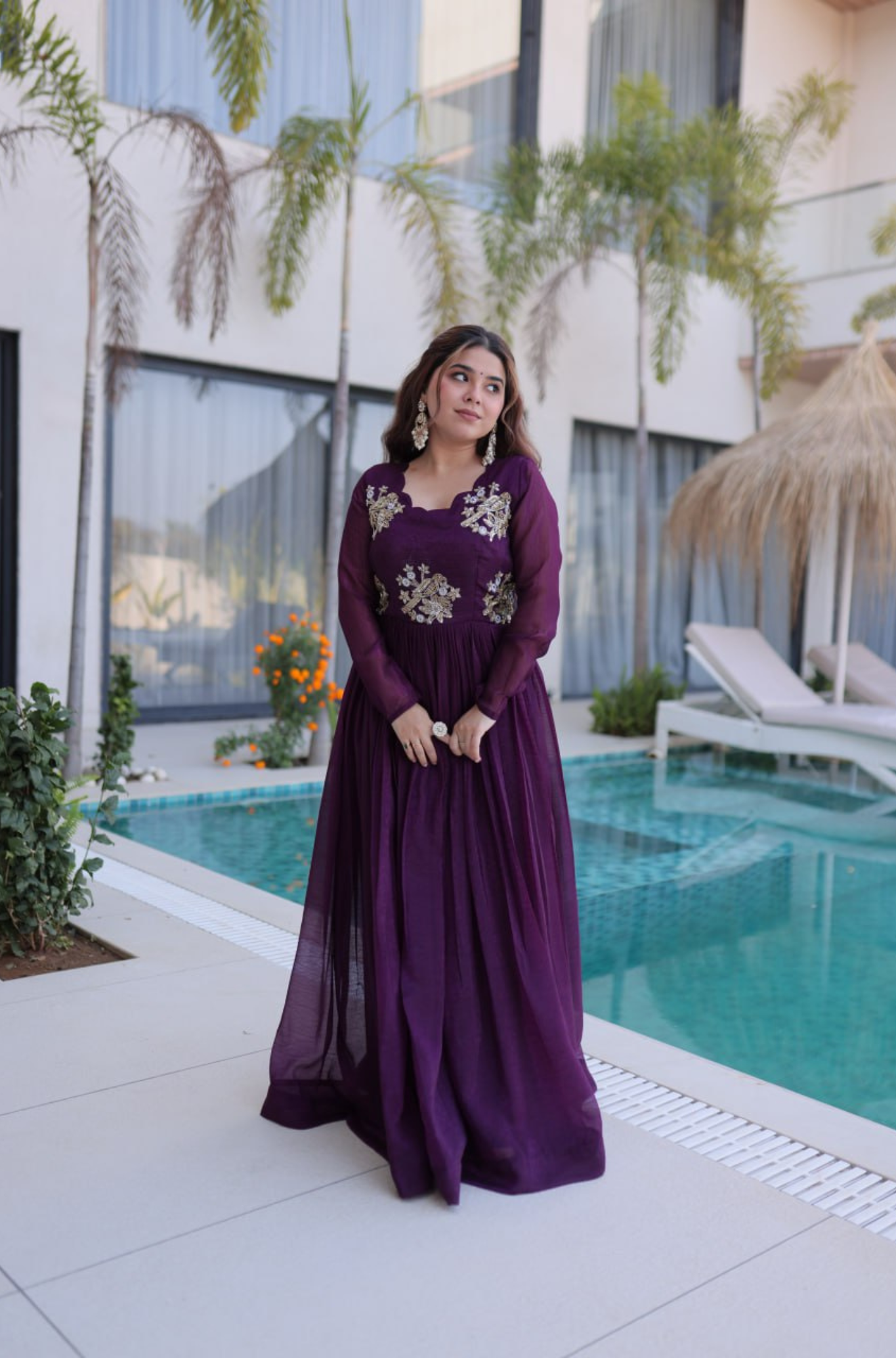 Designer Embroidered Anarkali Gown for Women