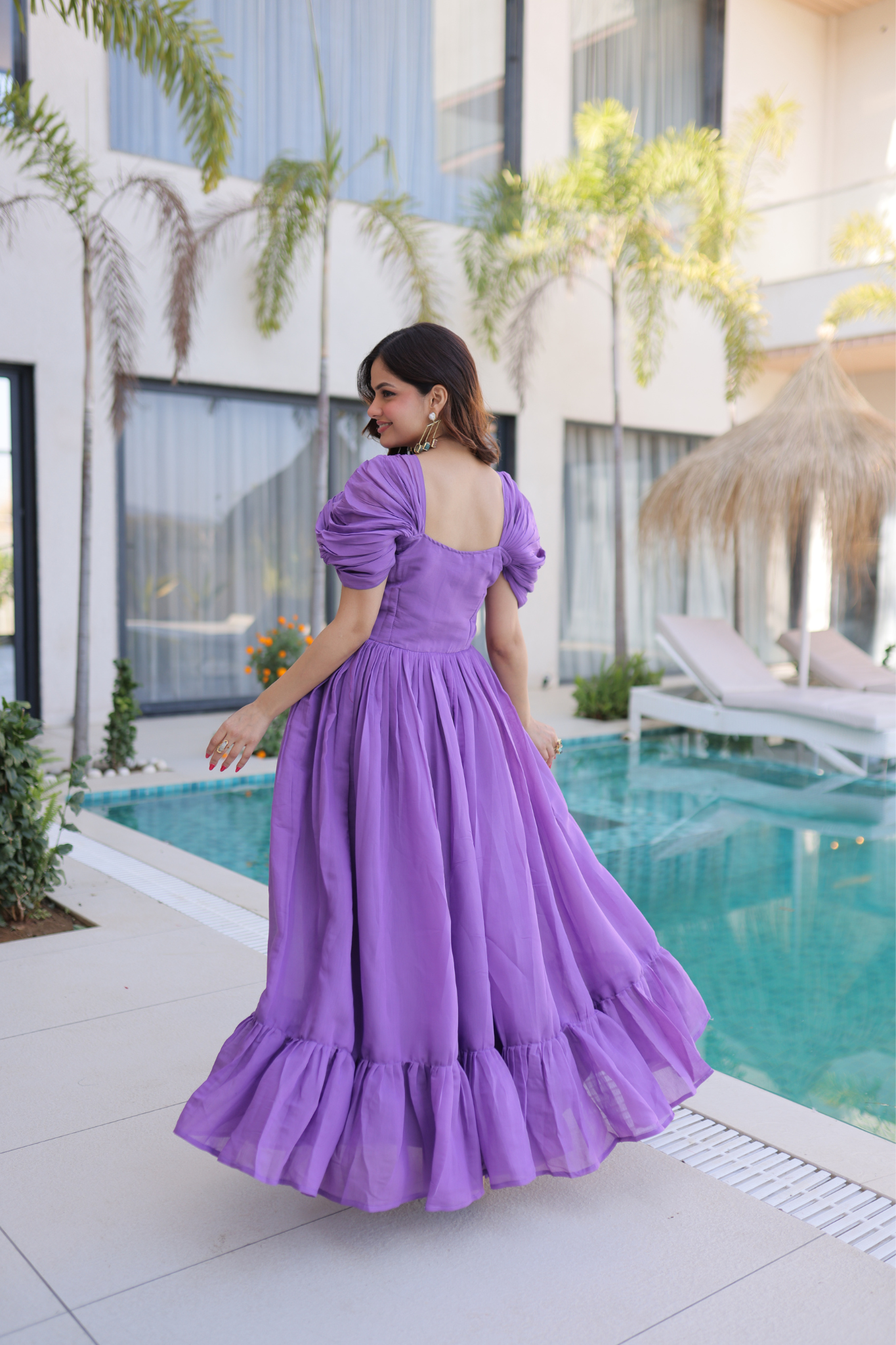 Women's Premium Embroidered Georgette Anarkali Gown with Flared Hem