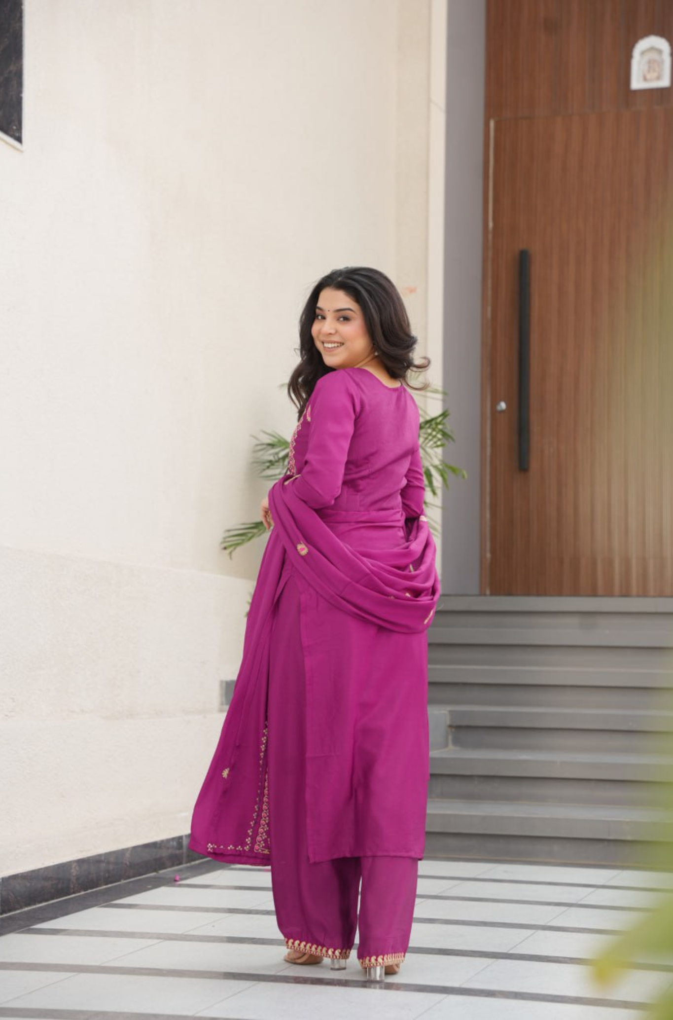 Designer Embroidered Kurta Pant Set with Dupatta