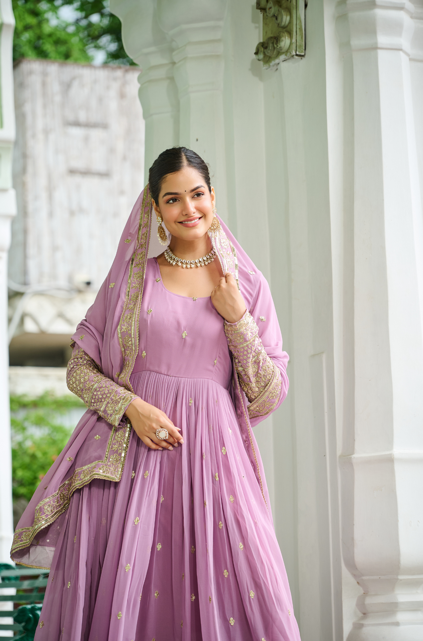 Women’s Designer Georgette Anarkali Gown with Dupatta