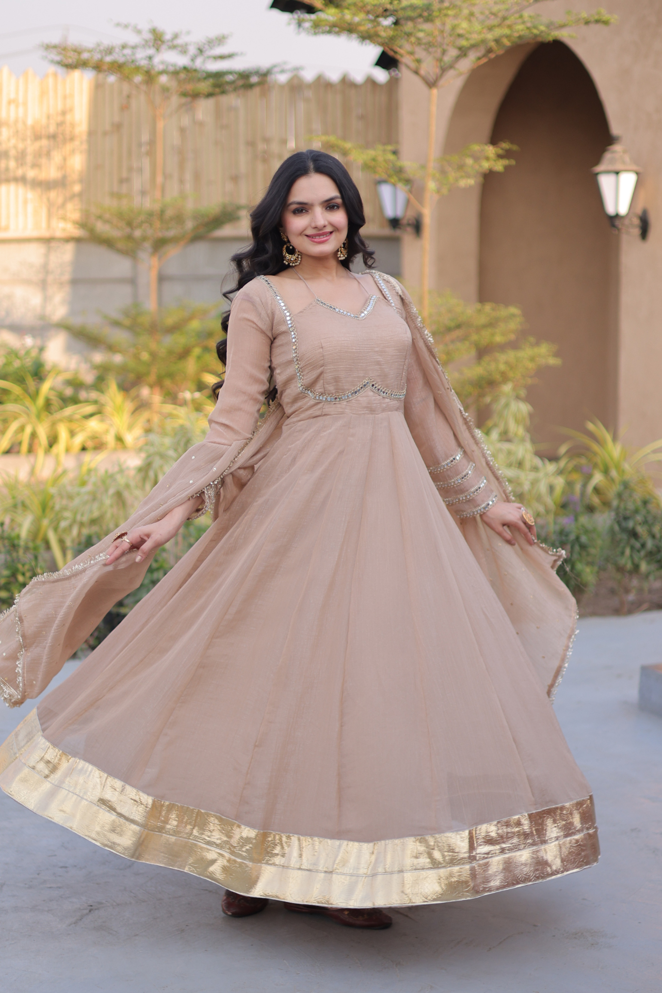 Women's Designer Anarkali Suit Set with Dupatta
