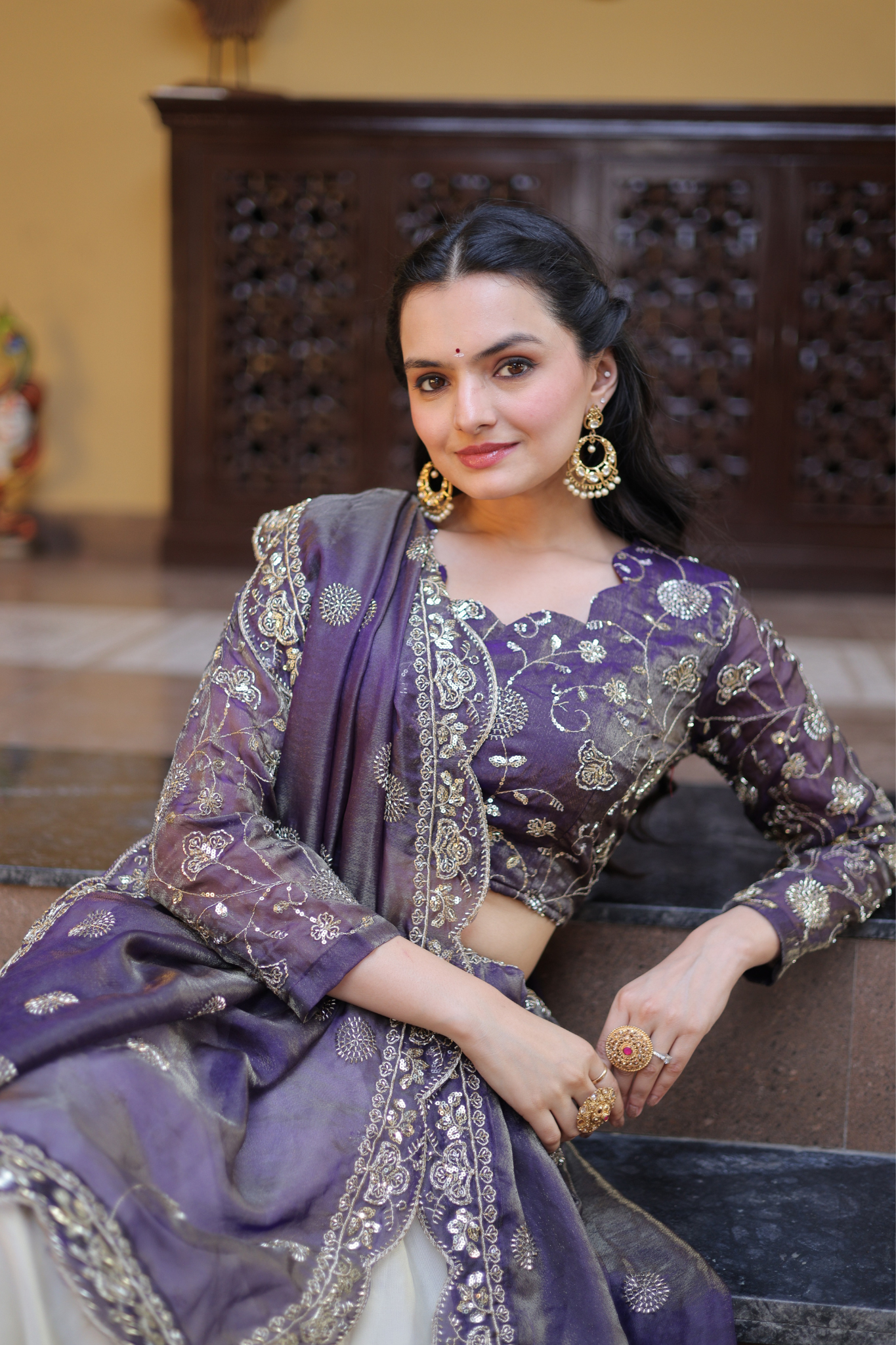 Women Embroidered Lehenga Choli Set with Dupatta