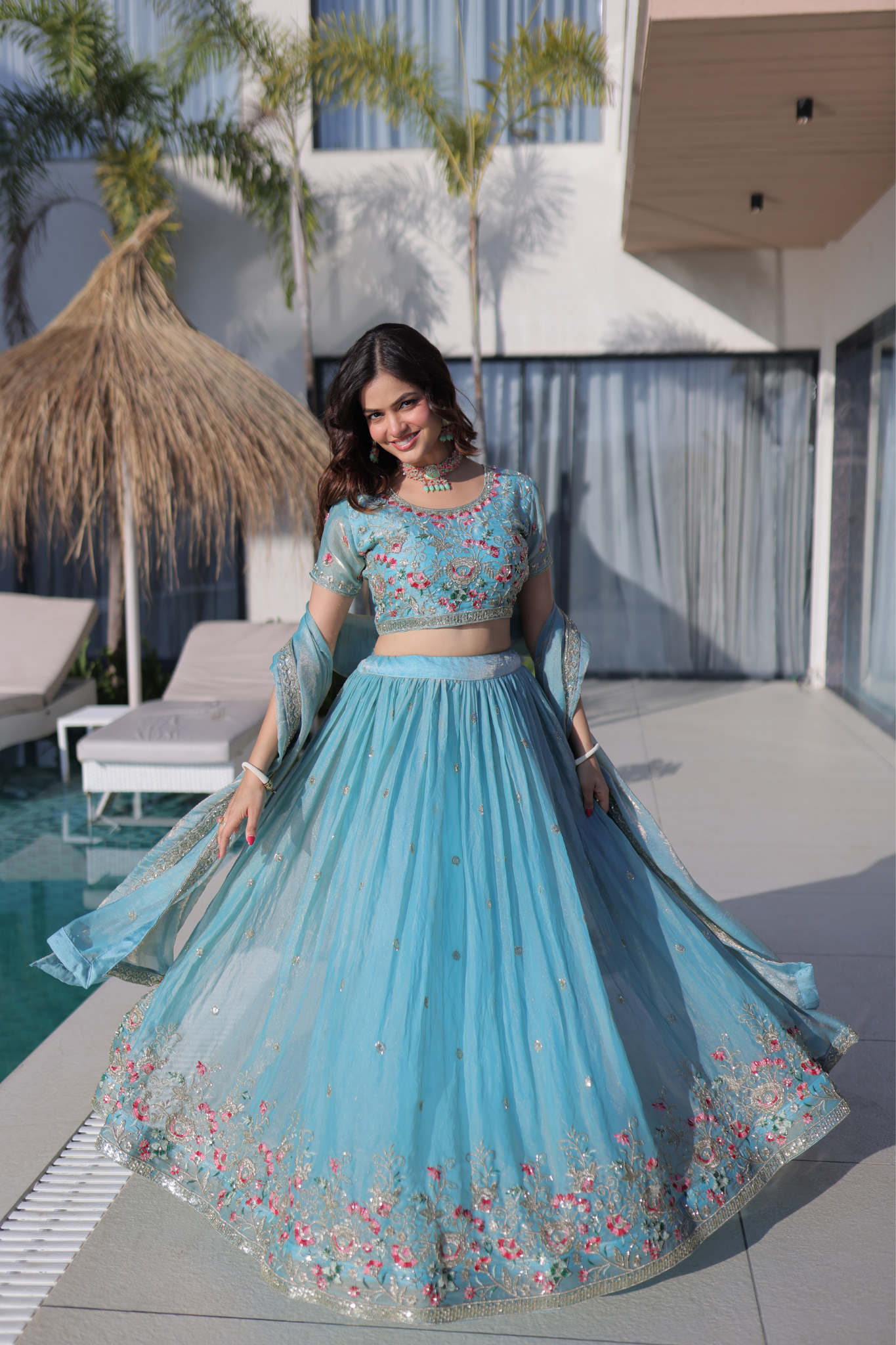 Women's Premium Embroidered Lehenga Choli with Dupatta