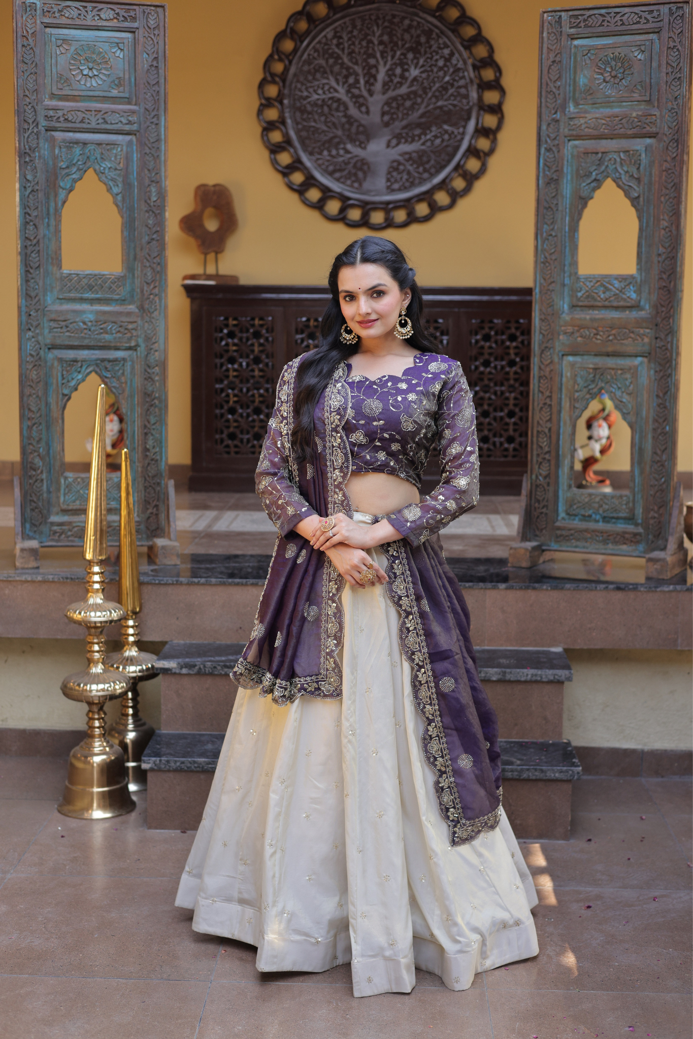 Women Embroidered Lehenga Choli Set with Dupatta