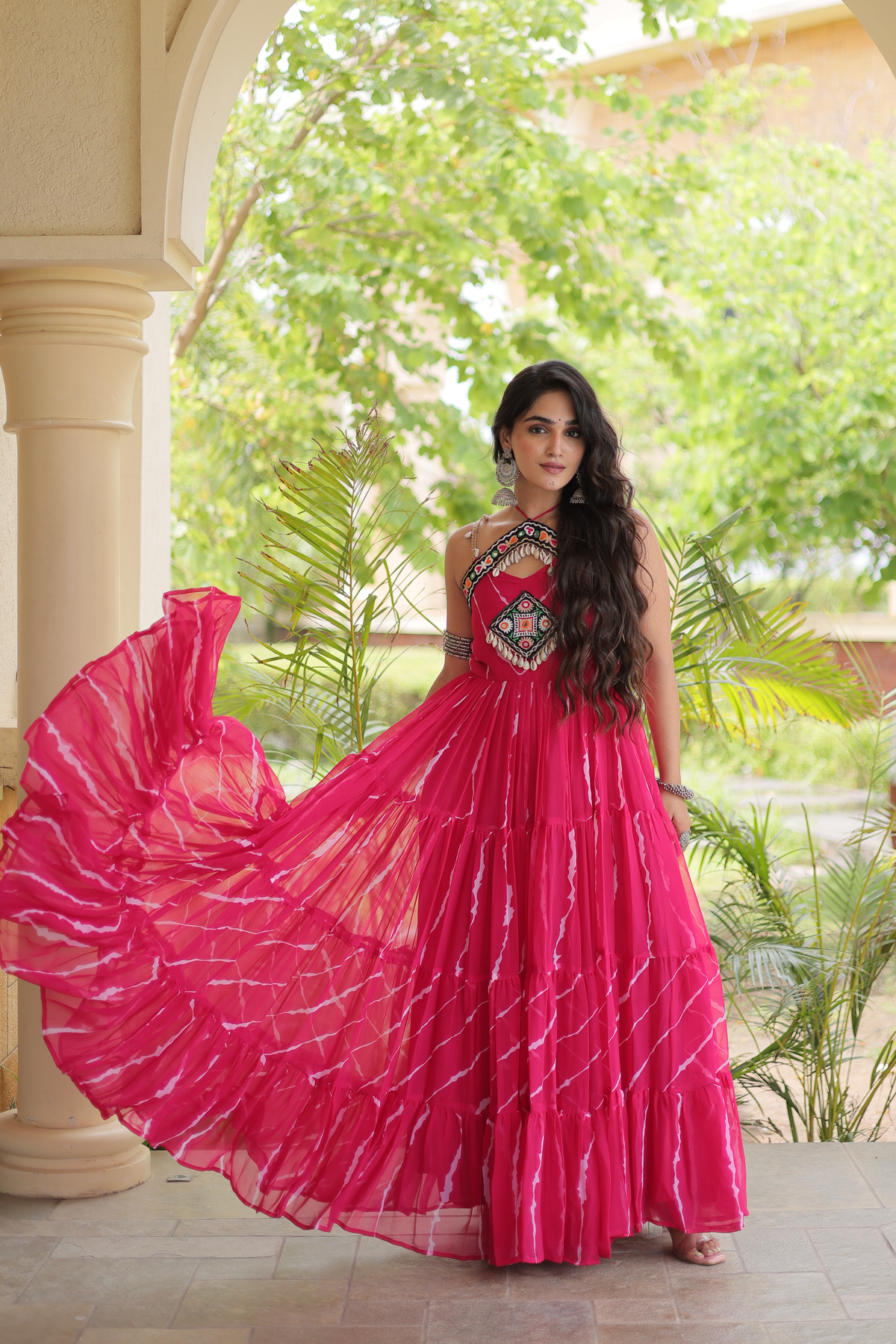Women’s Designer Embroidered Ethnic Gown | Flared Anarkali Dress with Traditional Embellished Work