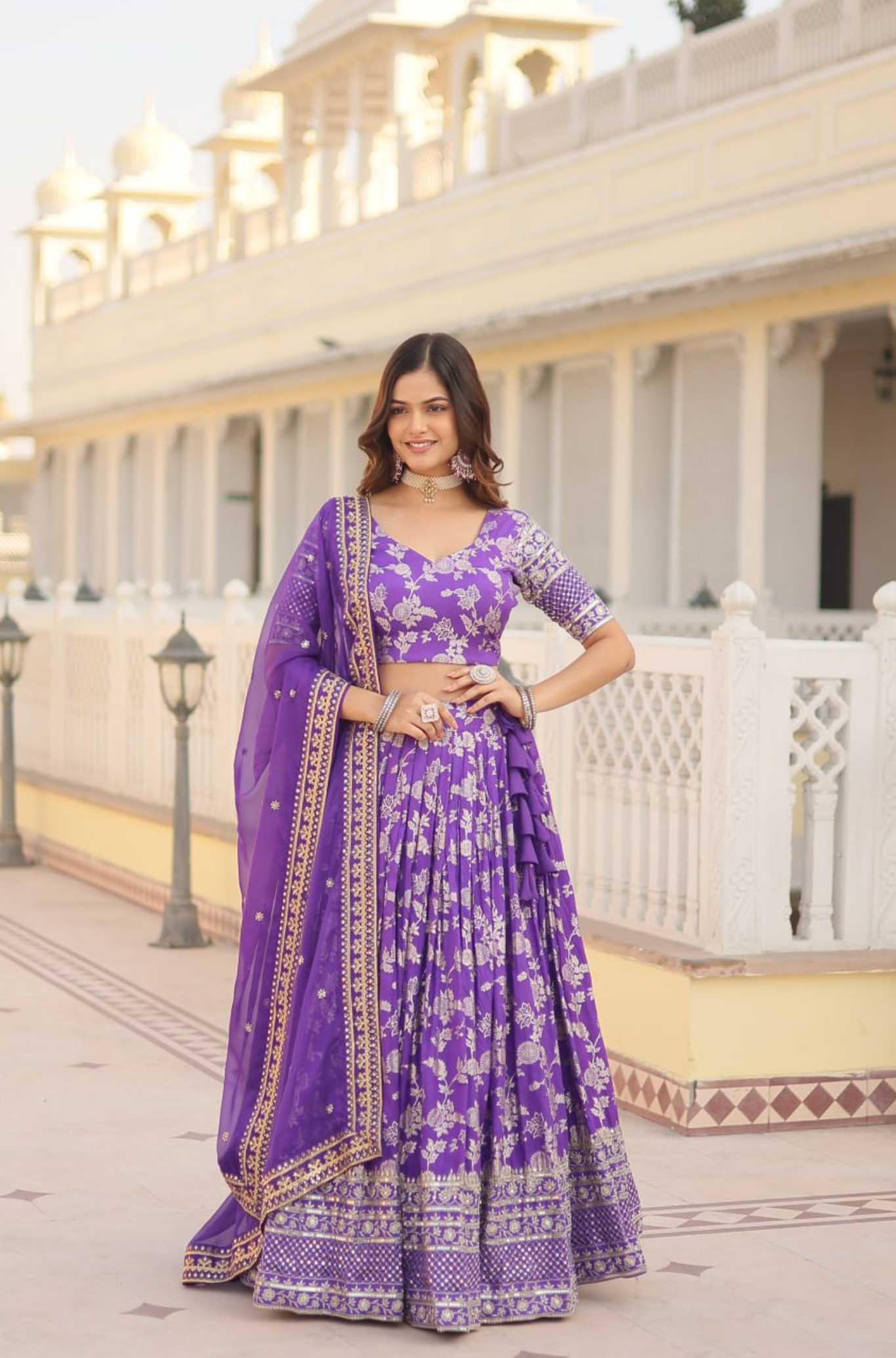 Women's Designer Floral Printed Lehenga Choli Set with Dupatta