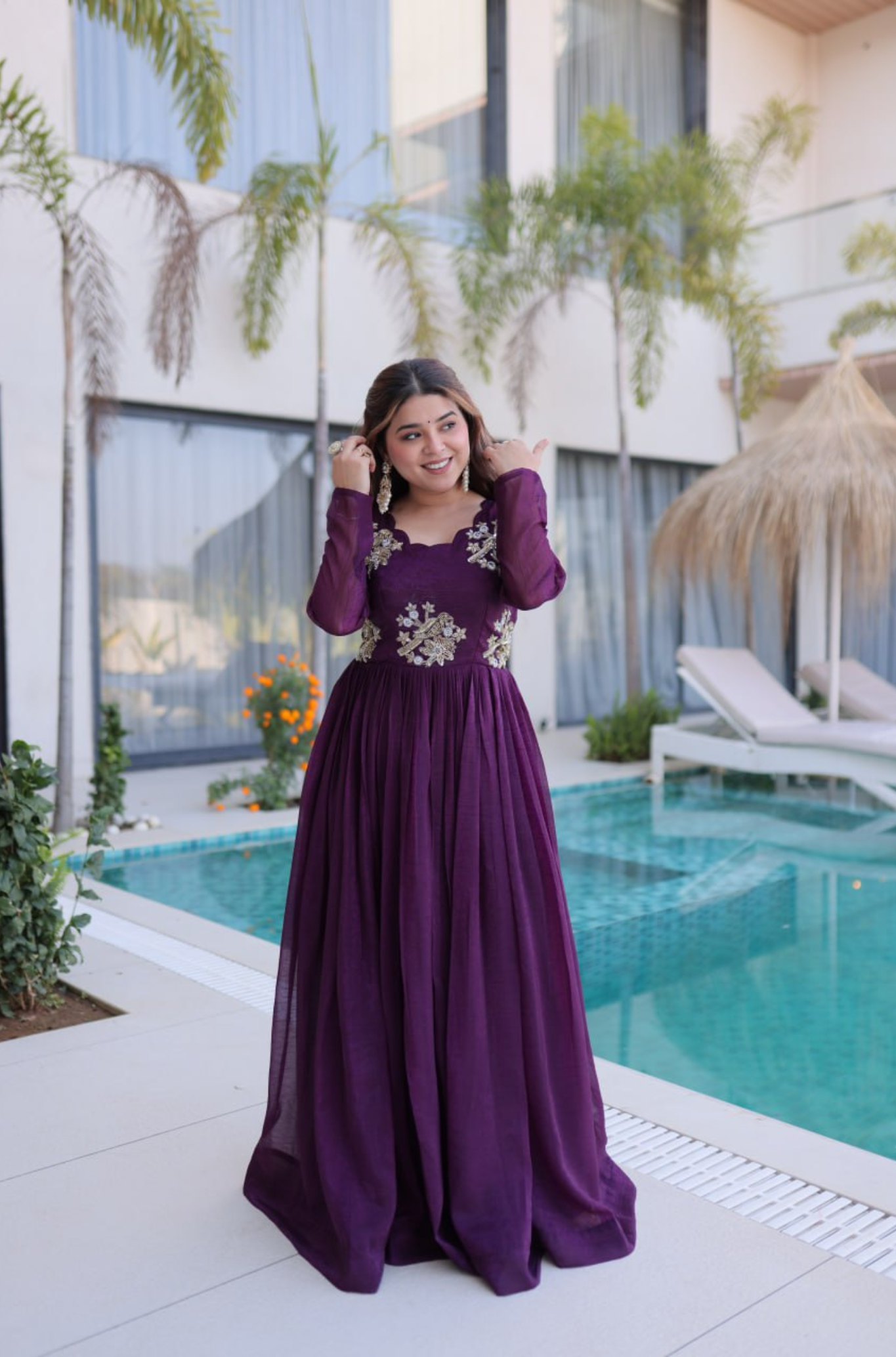 Designer Embroidered Anarkali Gown for Women