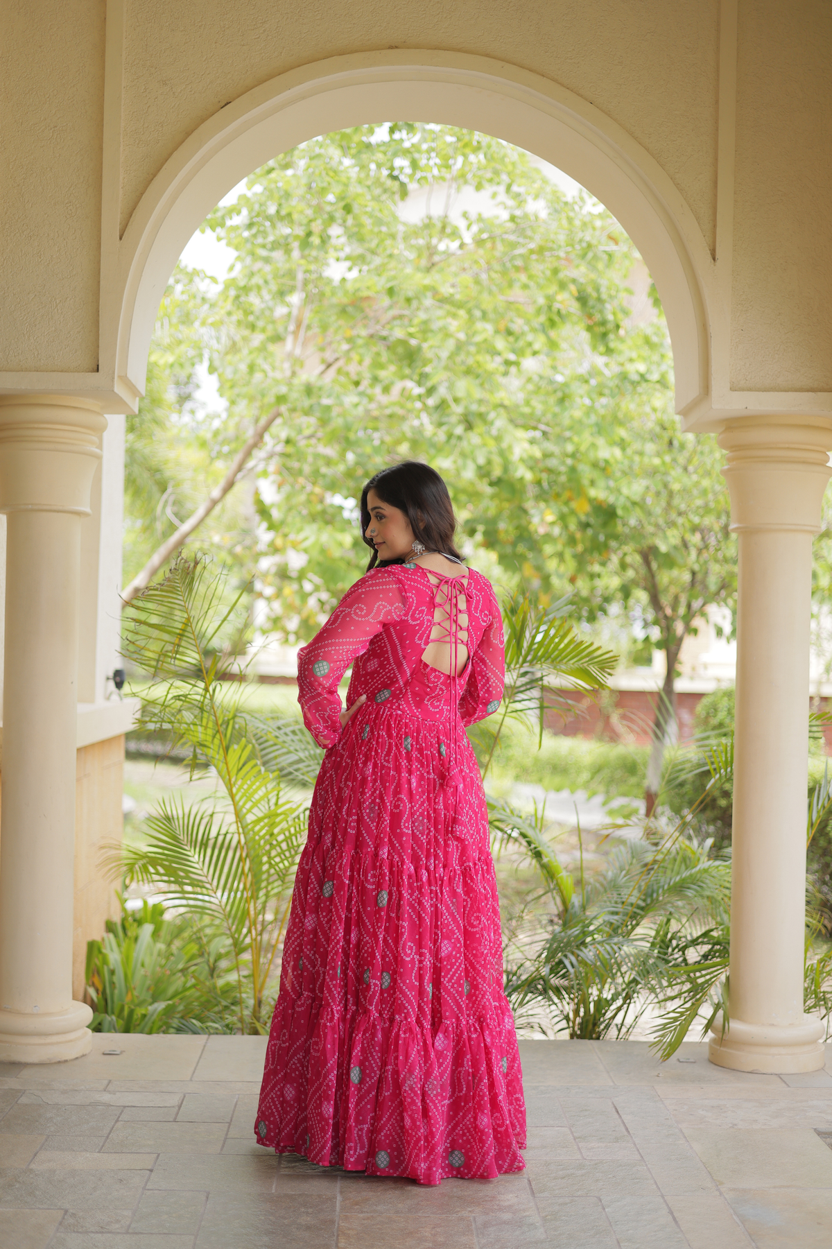 Designer Printed Anarkali Kurti with Embroidered Yoke & Flared Skirt