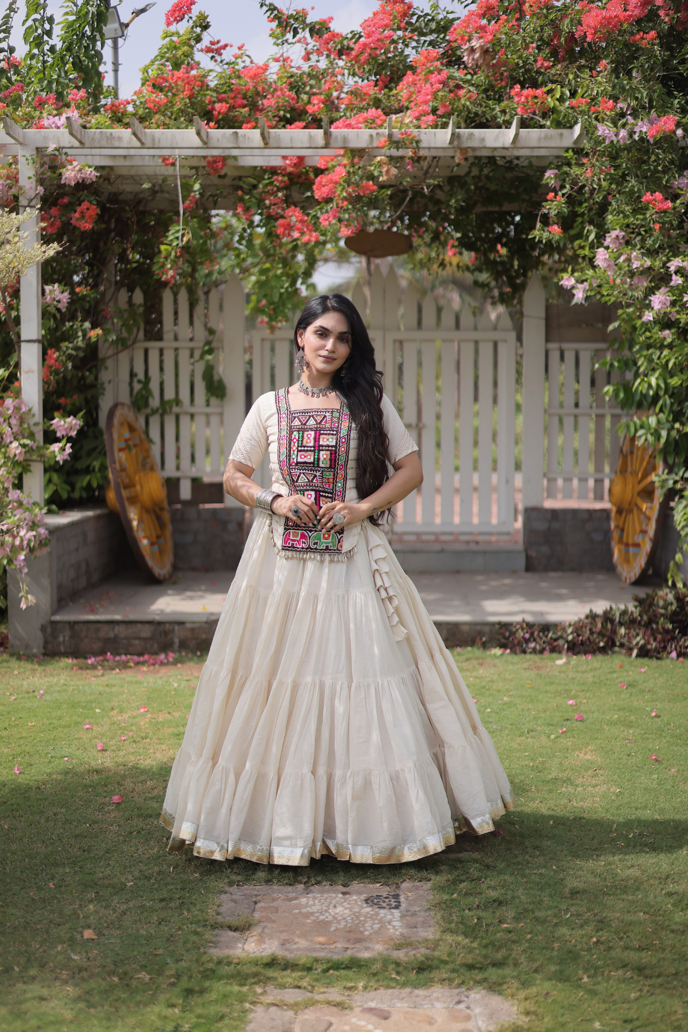 Women's Designer Embroidered Lehenga Set with Kutchi Gamthi Work | Traditional Navratri, Garba, Festive & Wedding Wear