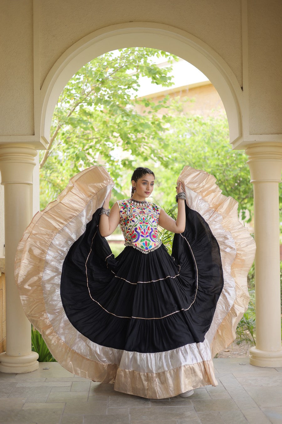 Women’s Designer Embroidered Lehenga Choli Set | Ethnic Flared Skirt with Traditional Blouse | Wedding & Festive Wear