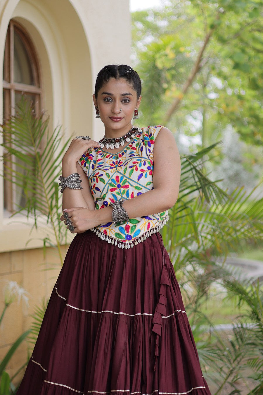 Women’s Designer Embroidered Lehenga Choli Set | Ethnic Flared Skirt with Traditional Blouse | Wedding & Festive Wear