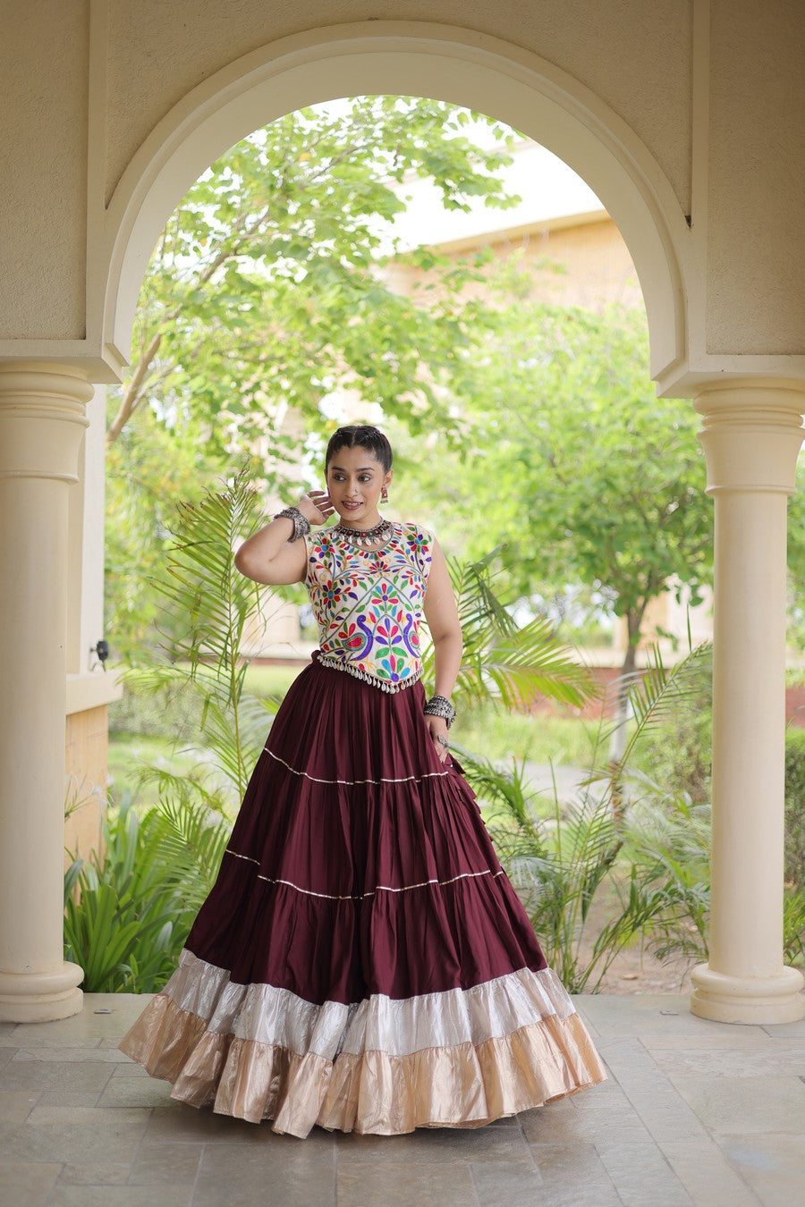 Women’s Designer Embroidered Lehenga Choli Set | Ethnic Flared Skirt with Traditional Blouse | Wedding & Festive Wear