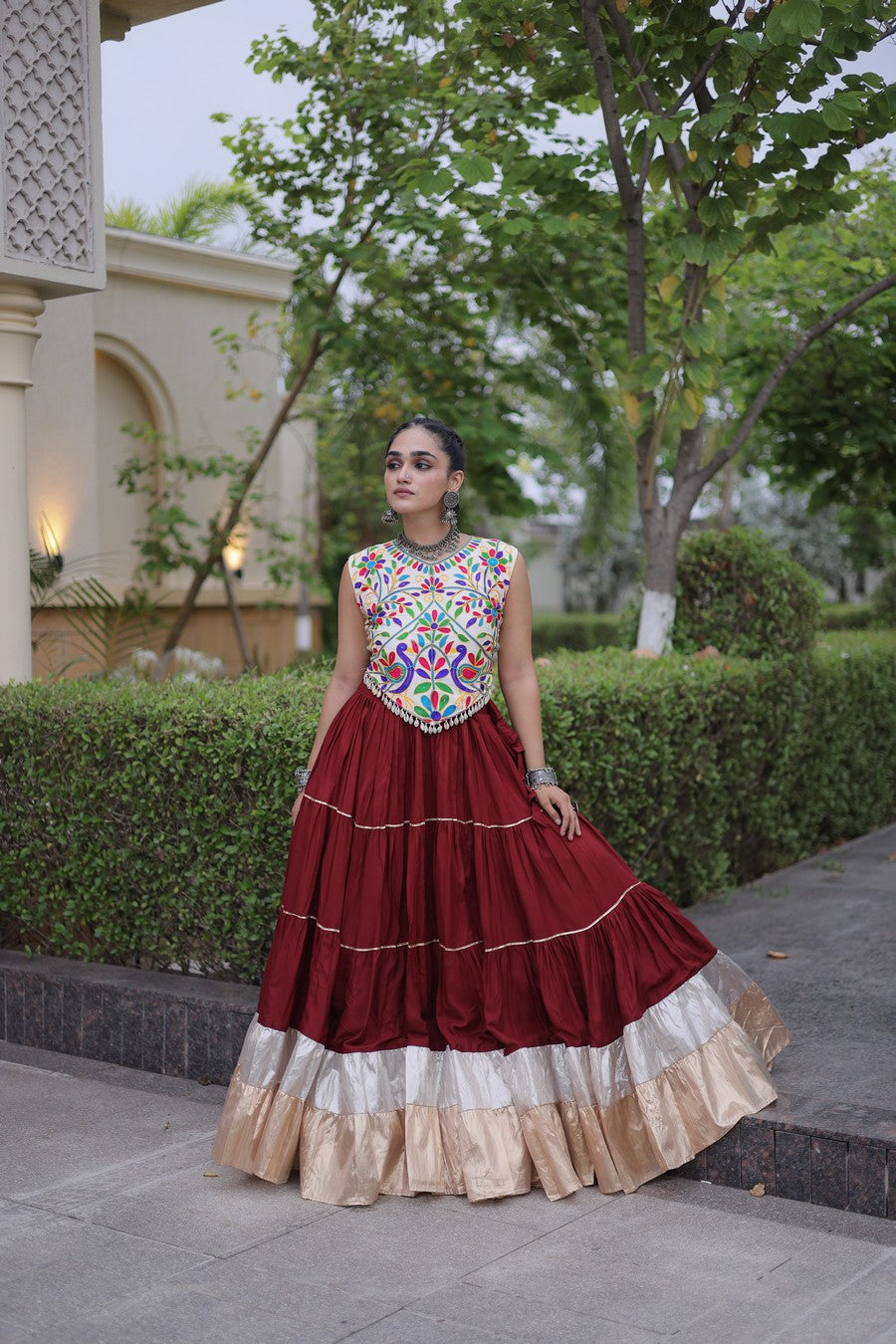 Women’s Designer Embroidered Lehenga Choli Set | Ethnic Flared Skirt with Traditional Blouse | Wedding & Festive Wear