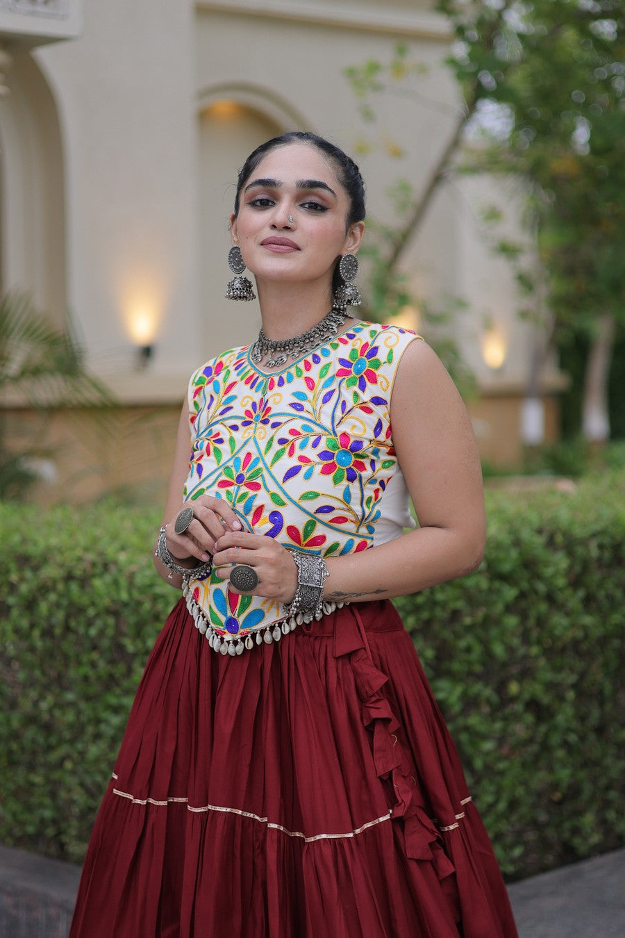 Women’s Designer Embroidered Lehenga Choli Set | Ethnic Flared Skirt with Traditional Blouse | Wedding & Festive Wear