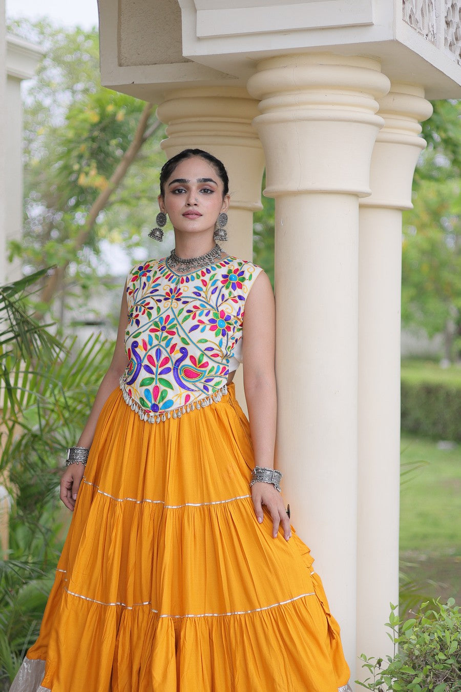 Women’s Designer Embroidered Lehenga Choli Set | Ethnic Flared Skirt with Traditional Blouse | Wedding & Festive Wear