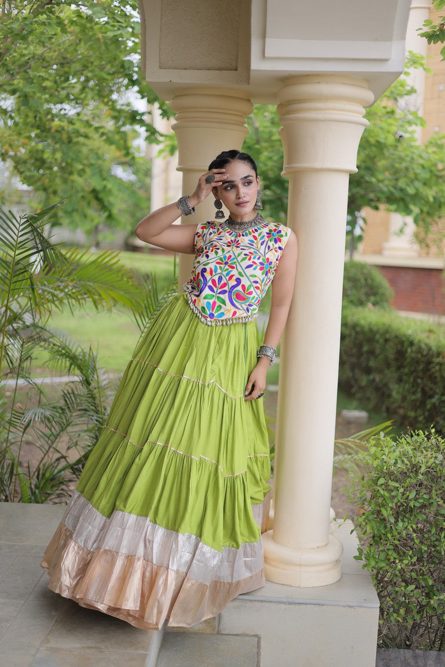 Women’s Designer Embroidered Lehenga Choli Set | Ethnic Flared Skirt with Traditional Blouse | Wedding & Festive Wear