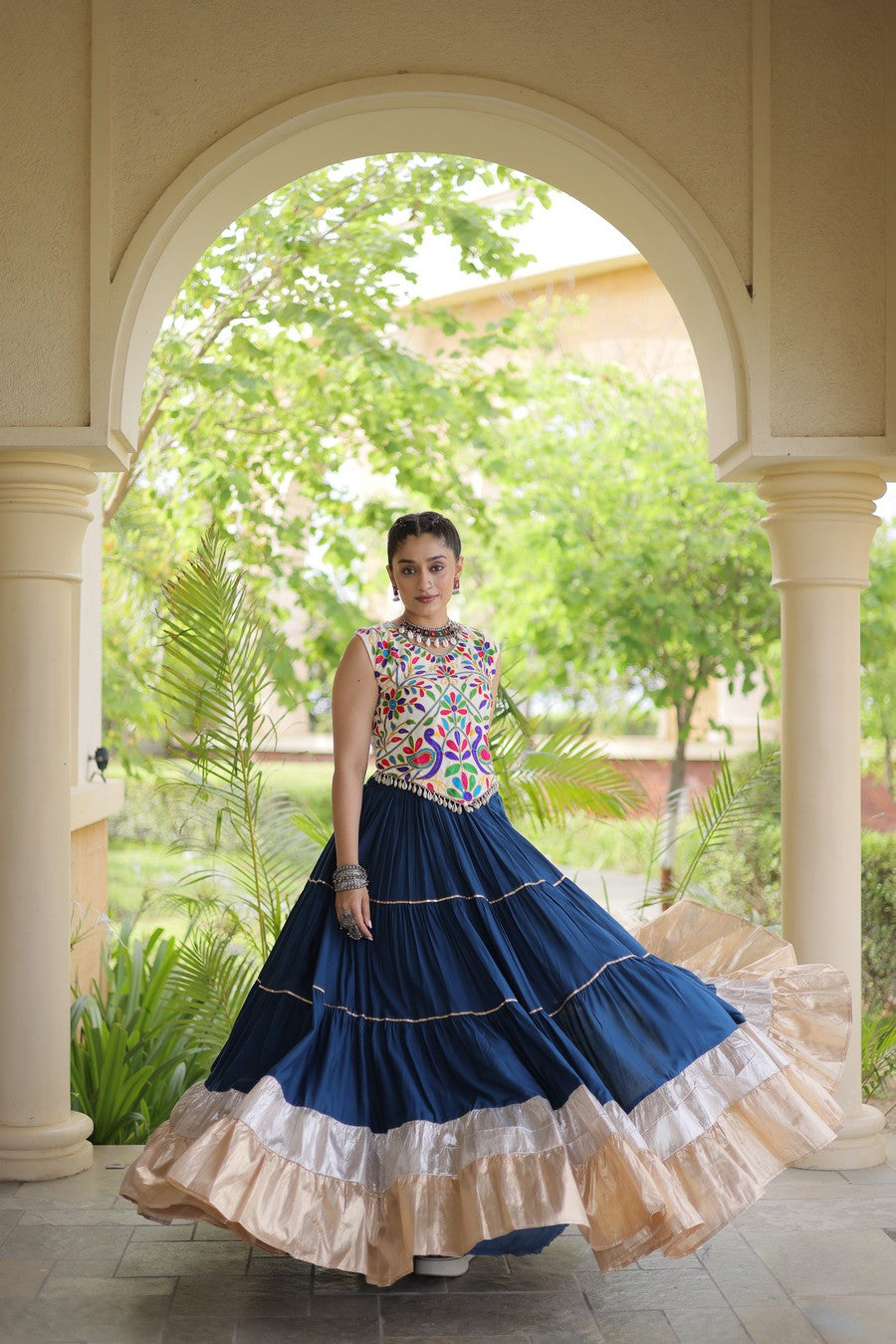 Women’s Designer Embroidered Lehenga Choli Set | Ethnic Flared Skirt with Traditional Blouse | Wedding & Festive Wear